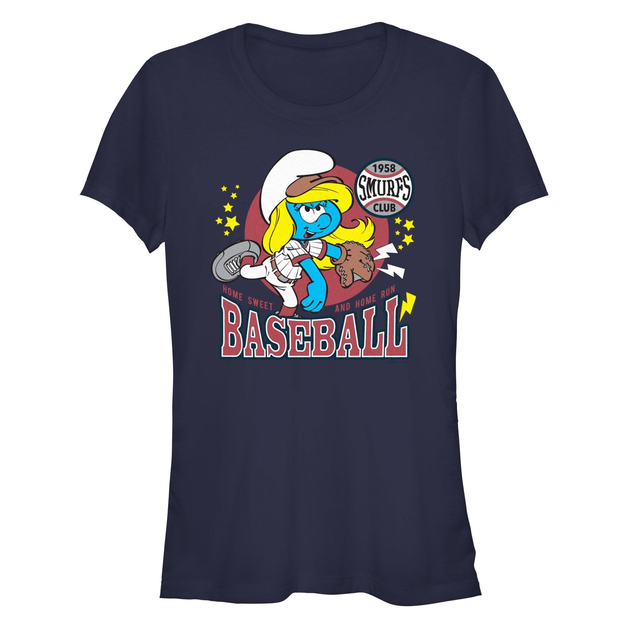 The Smurfs Smurfette Baseball Girls T-Shirt, NAVY, hi-res
