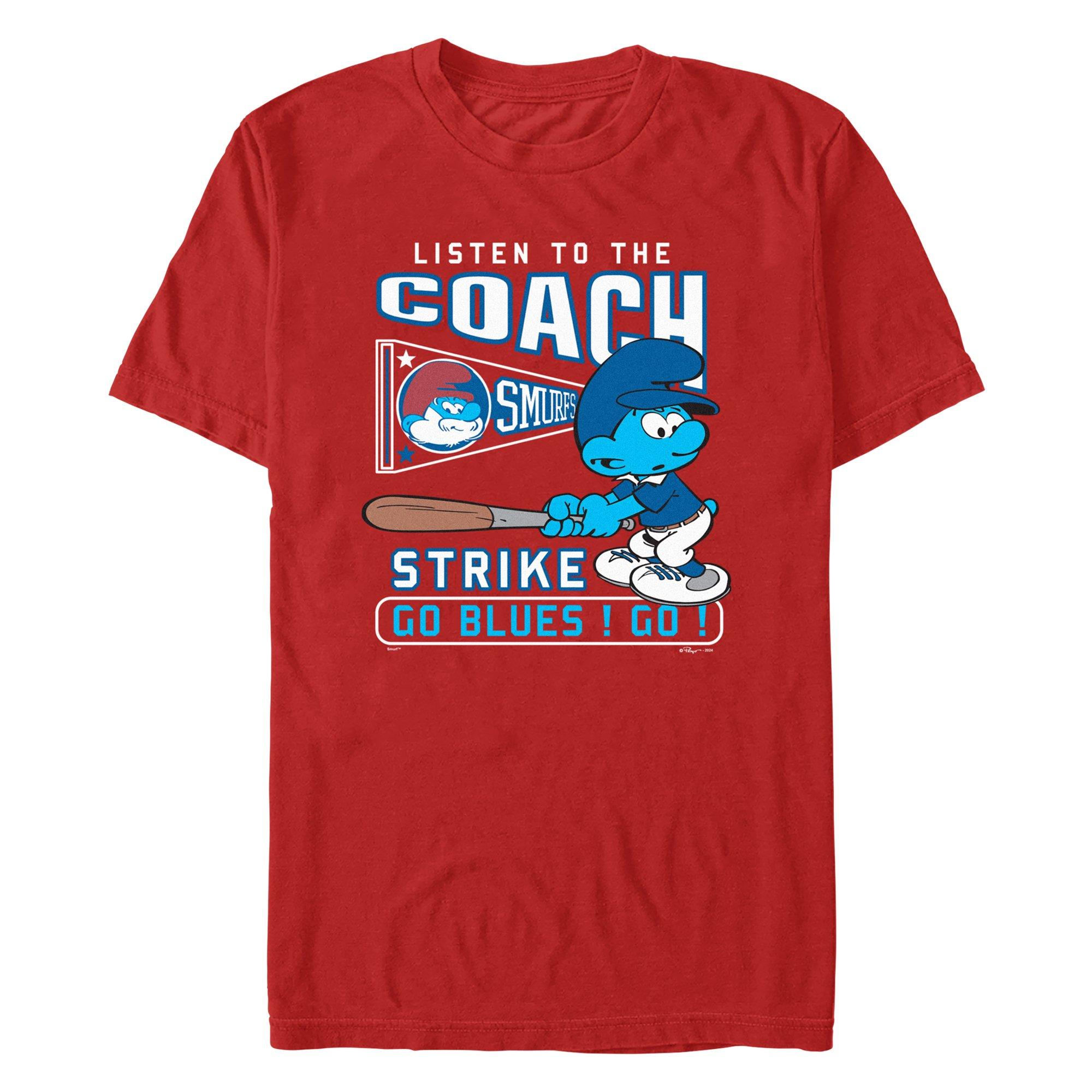 The Smurfs Listen To The Coach T-Shirt, RED, hi-res