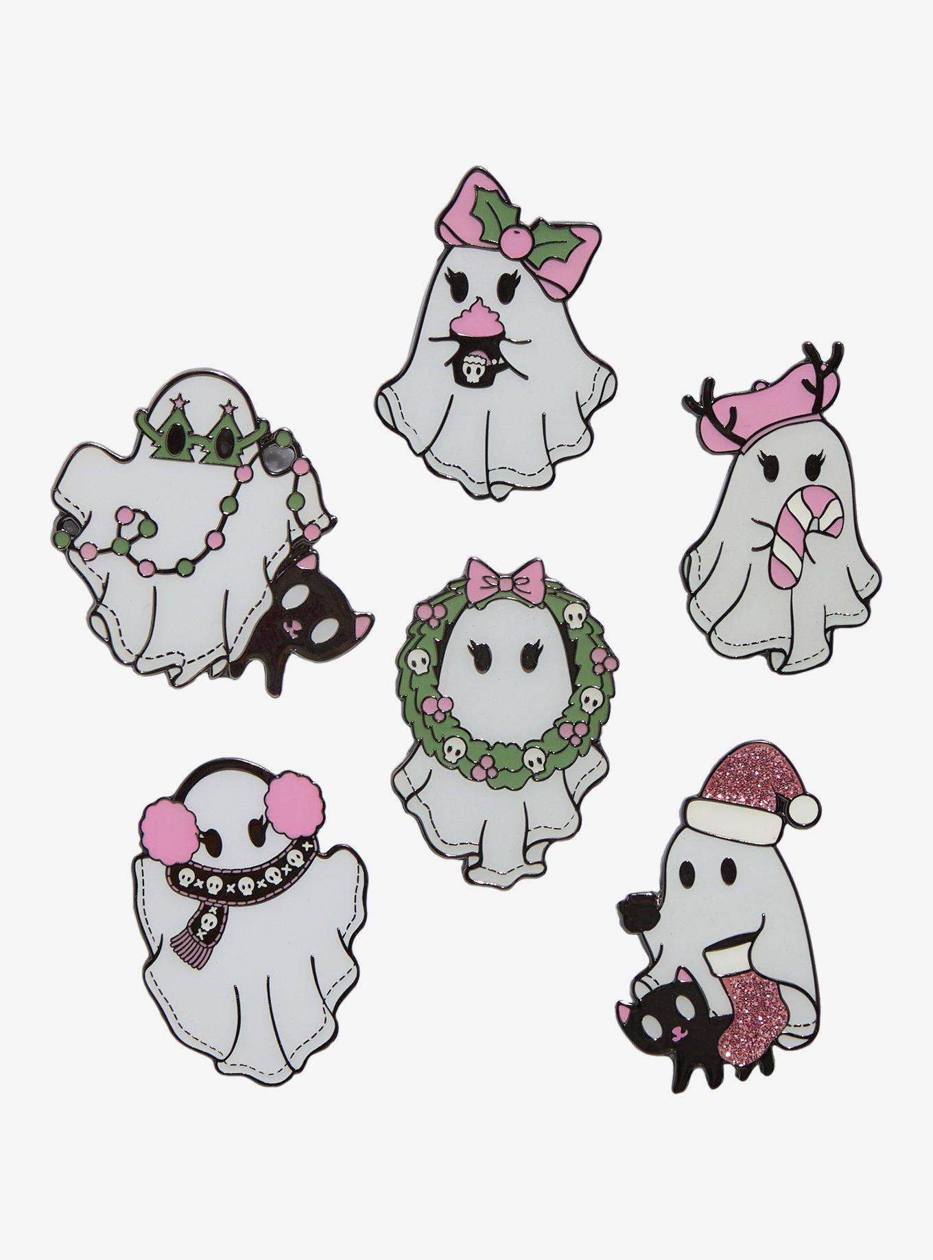 Ghostees Mystery Phone Buddy – Figurine Fantôme Surprise à Coller Sur Téléphone, Décoration Halloween Adhésive, Boîte Mystère