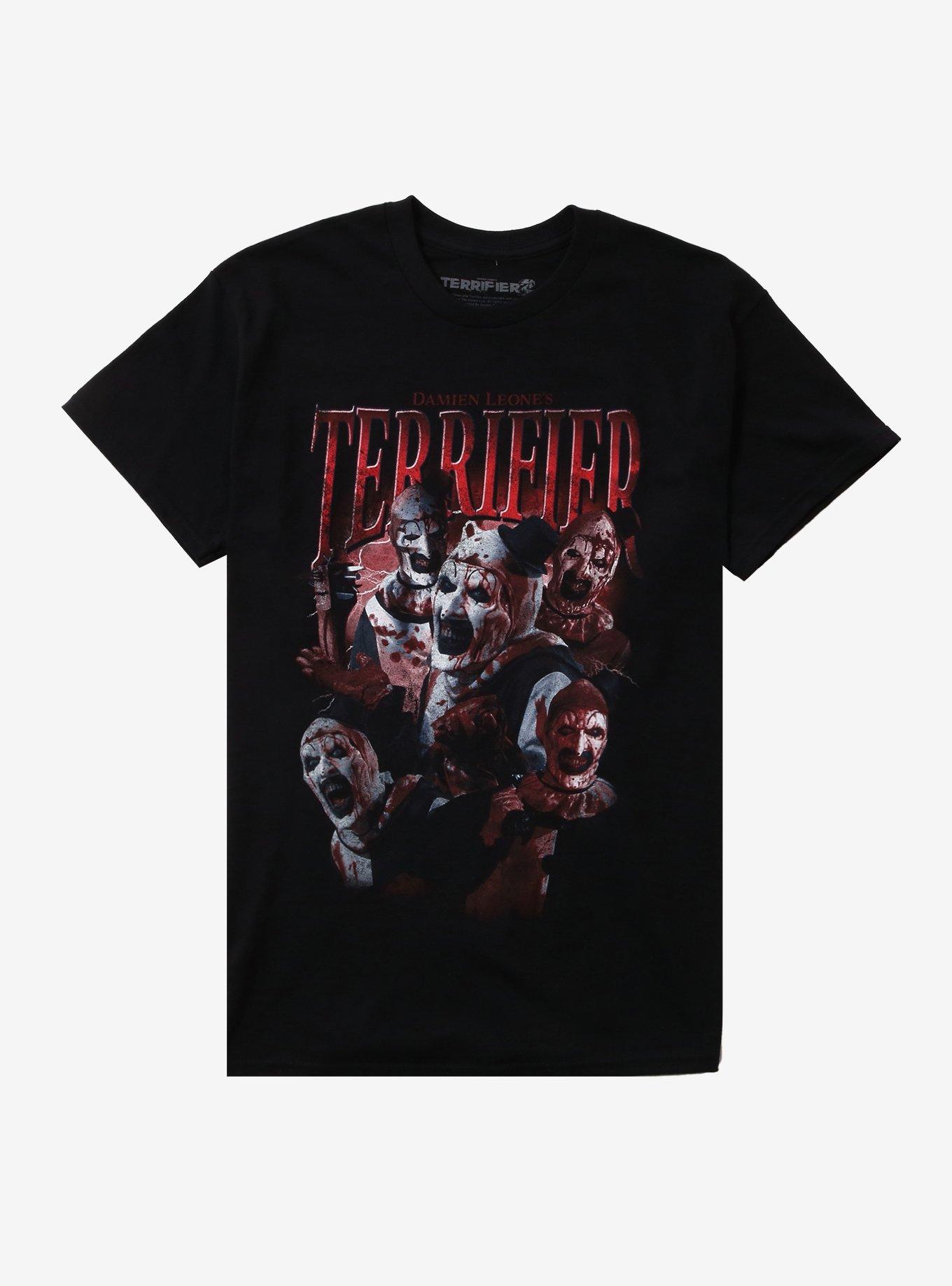 Terrifier Art The Clown Collage T-Shirt, , hi-res