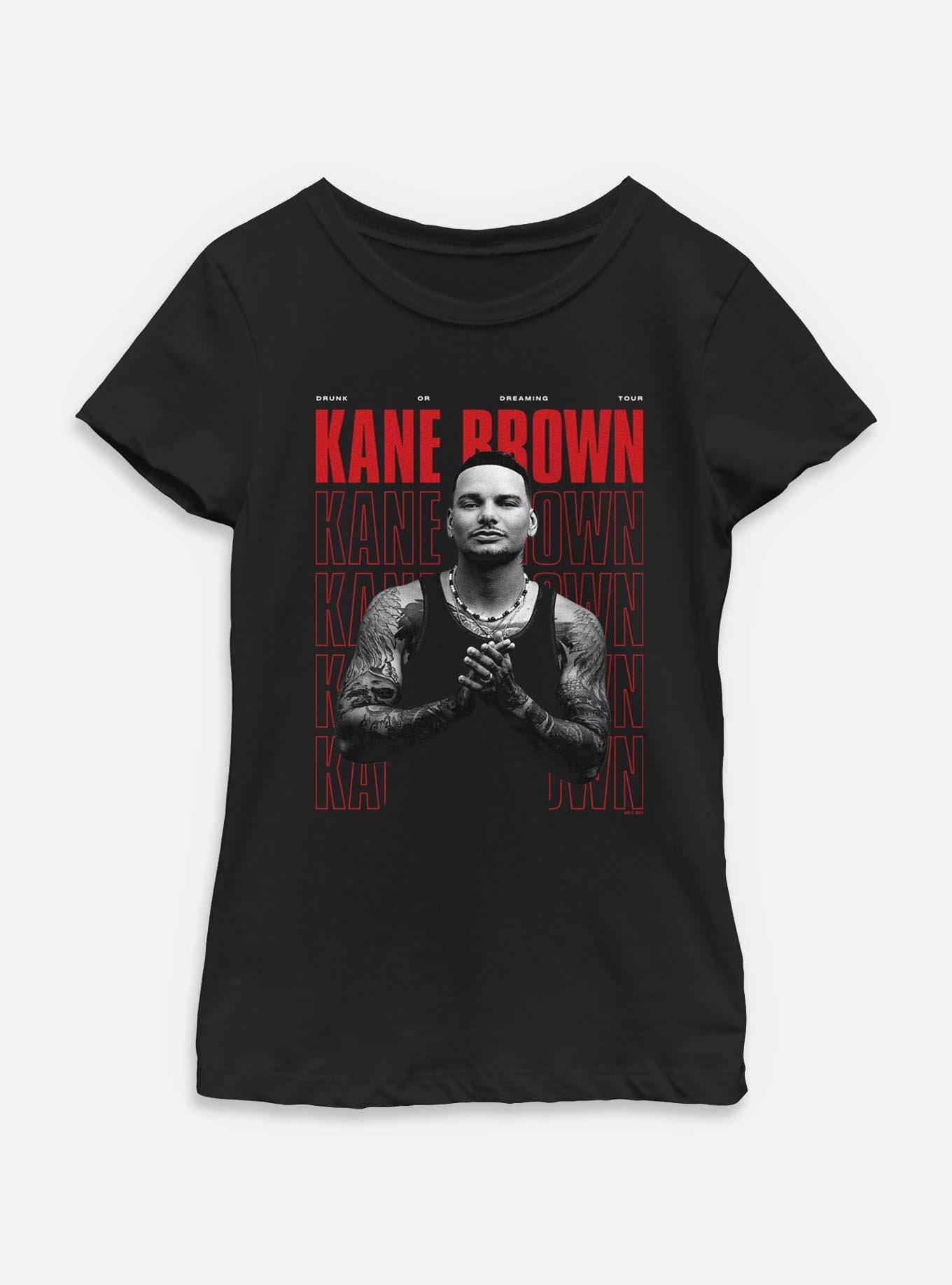 Kane Brown Drunk Or Dreaming Poster Youth Girls T-Shirt, BLACK, hi-res