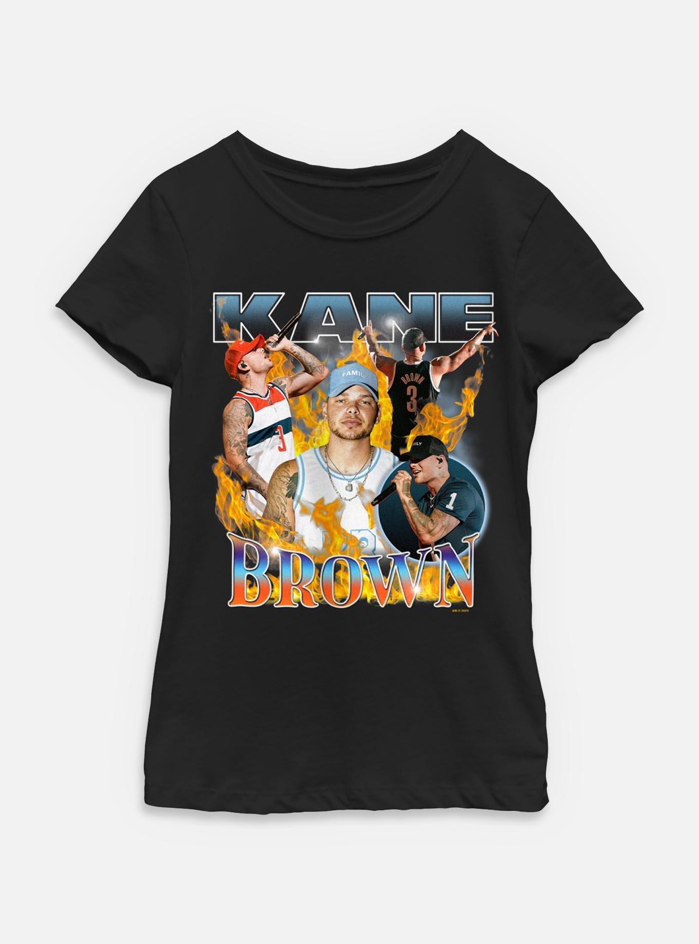 Kane Brown Flames Collage Youth Girls T-Shirt, , hi-res
