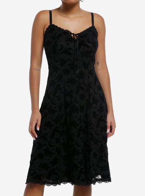 Cosmic Aura Dark Celestial Flocked Cami Dress | Hot Topic