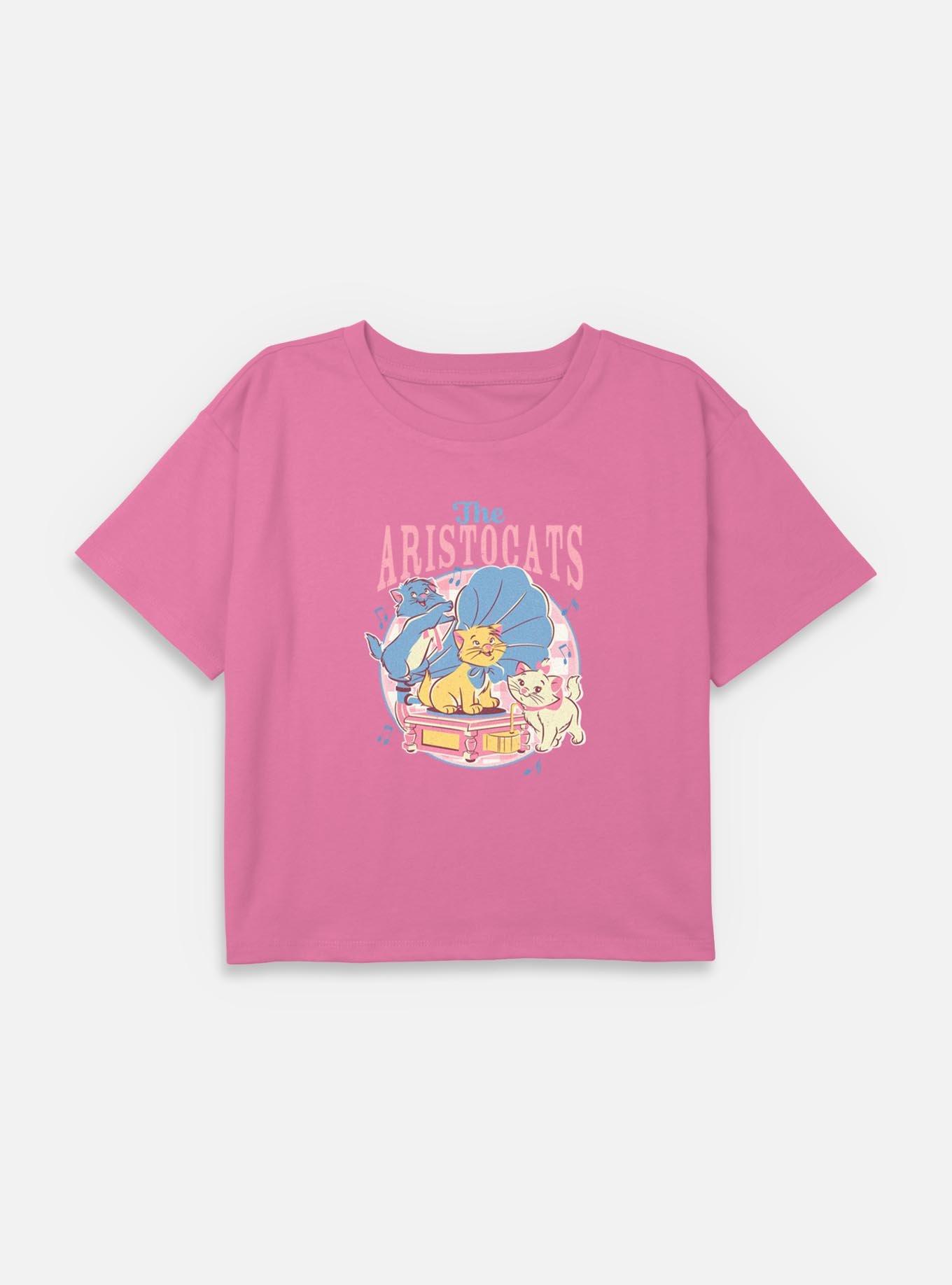 Disney The AristoCats Playing With Gramophone Youth Girls Boxy Crop T-Shirt, , hi-res