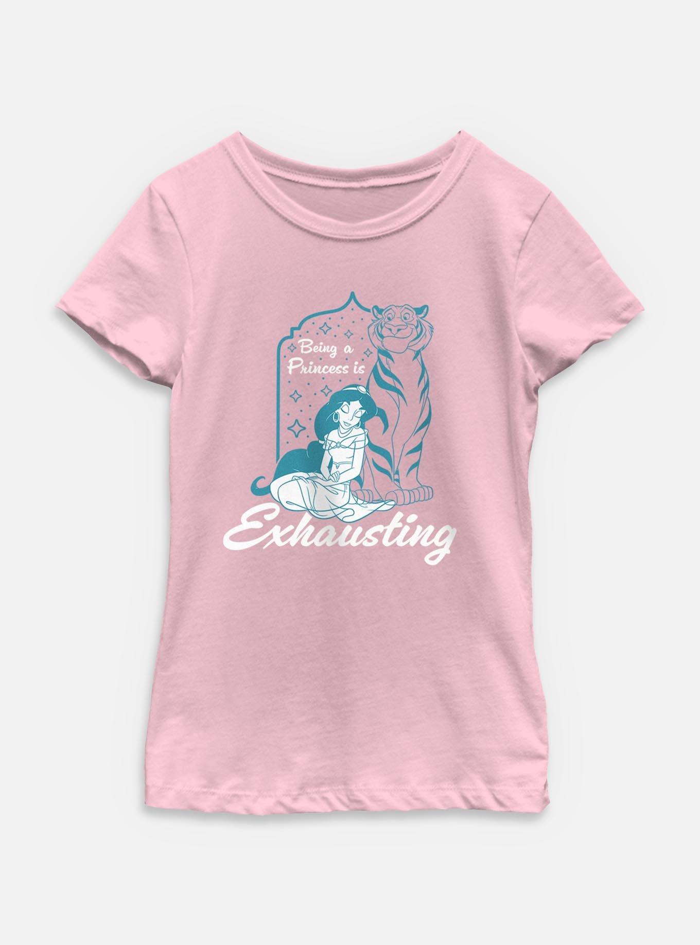 Disney Princesses Jasmine Being A Princess Is Exhausting Youth Girls T-Shirt, , hi-res