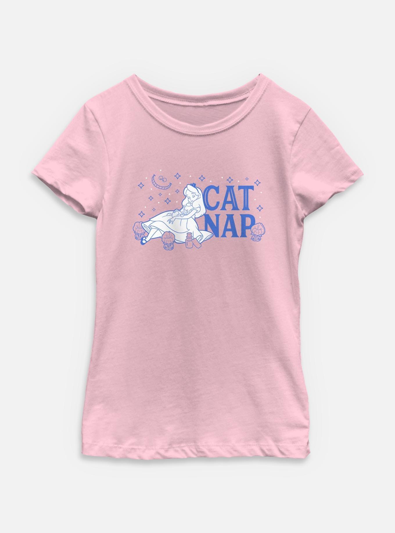 Disney Alice in Wonderland Cat Nap Youth Girls T-Shirt, , hi-res