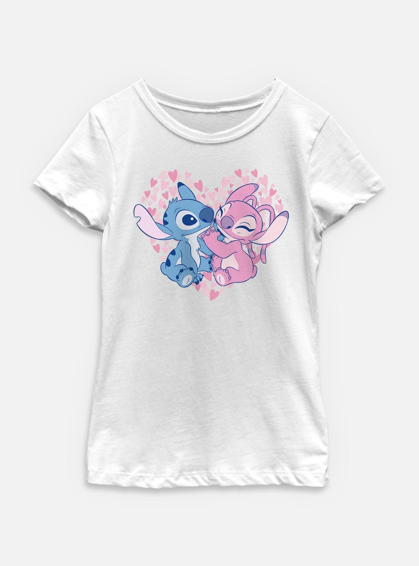Disney Lilo & Stitch With Angel Heart Youth Girls T-Shirt, , hi-res