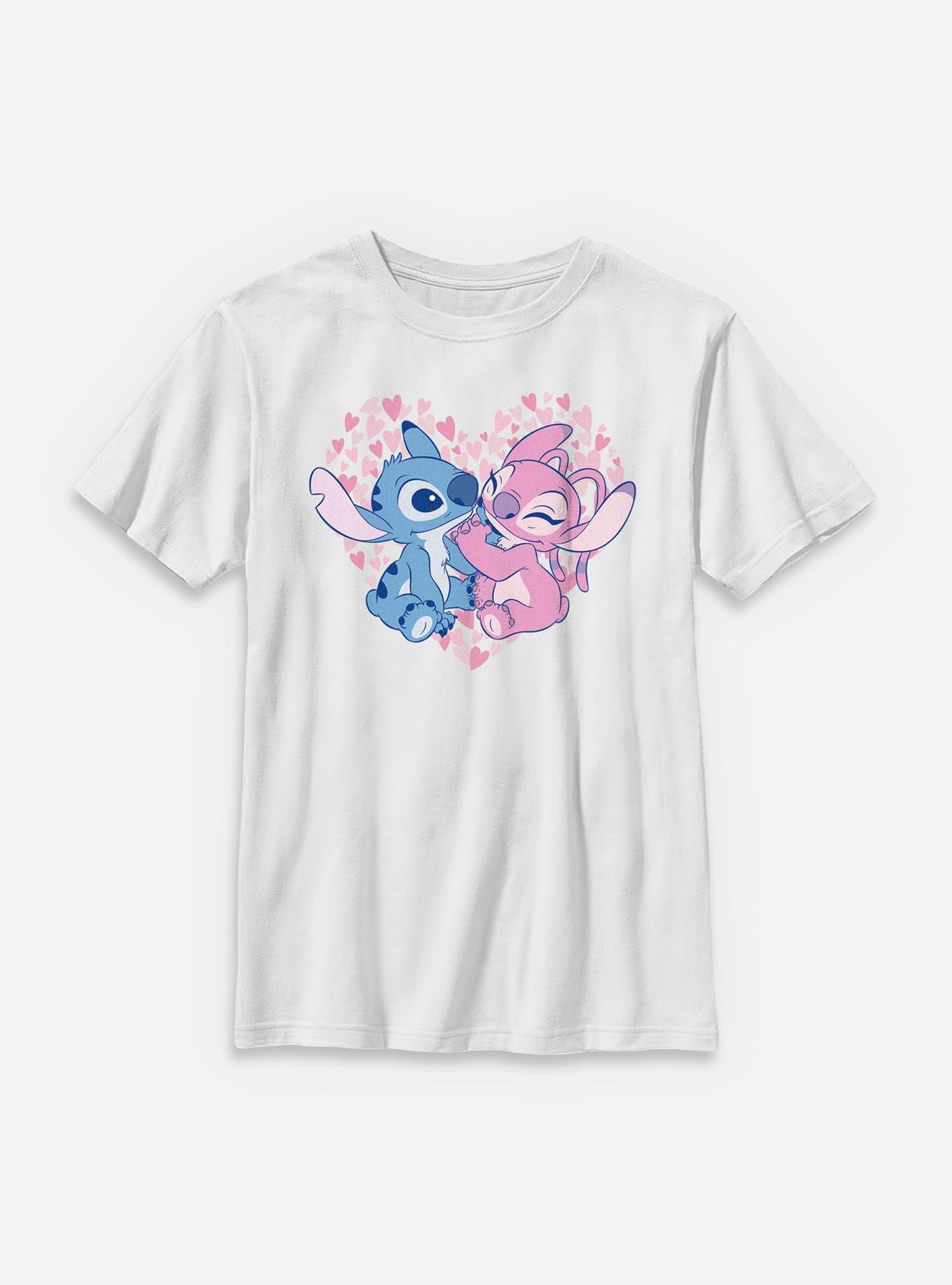 Disney Lilo & Stitch With Angel Heart Youth T-Shirt, , hi-res