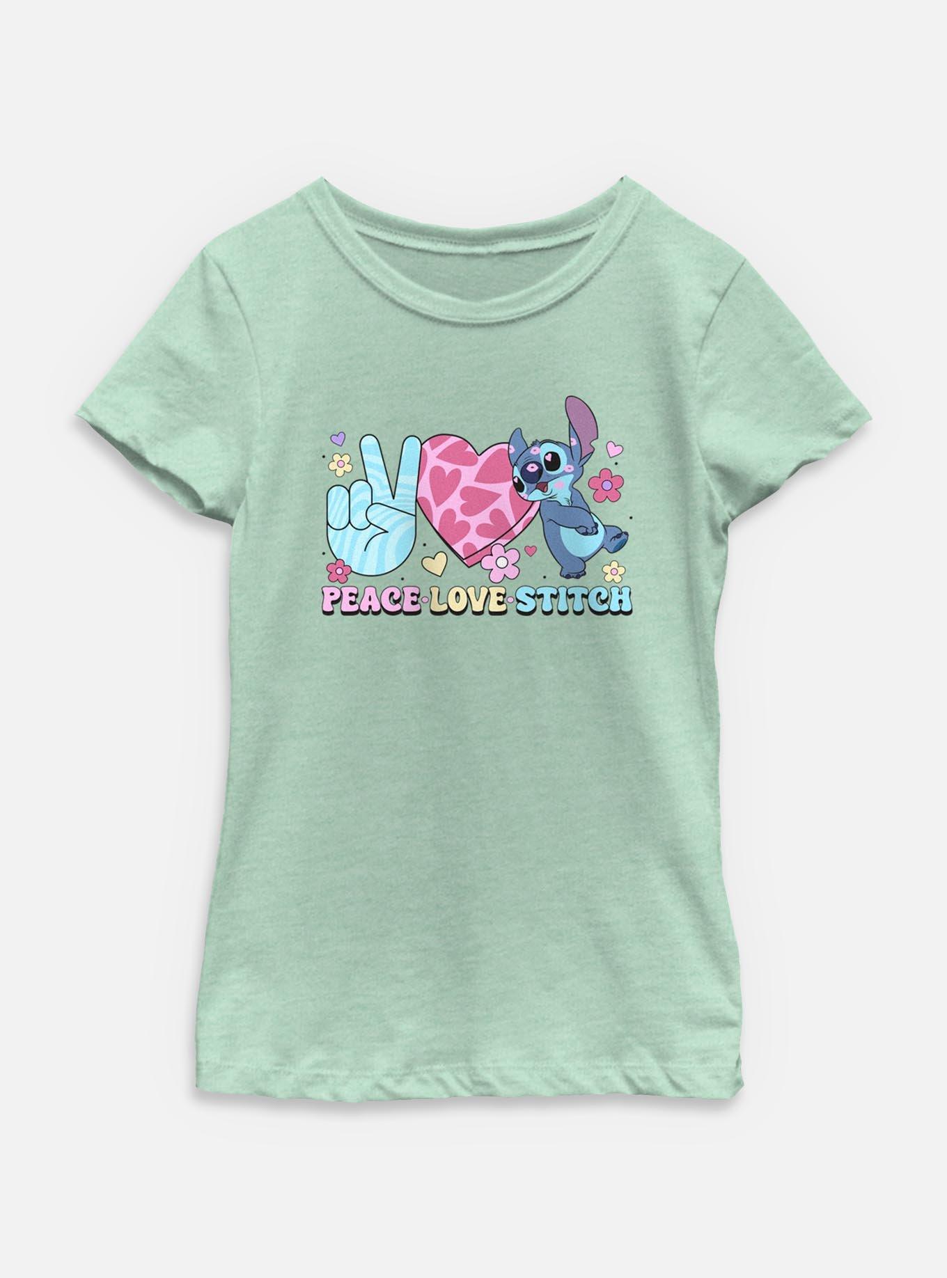 Disney Lilo & Stitch Peace Love Stitch Youth Girls T-Shirt, , hi-res