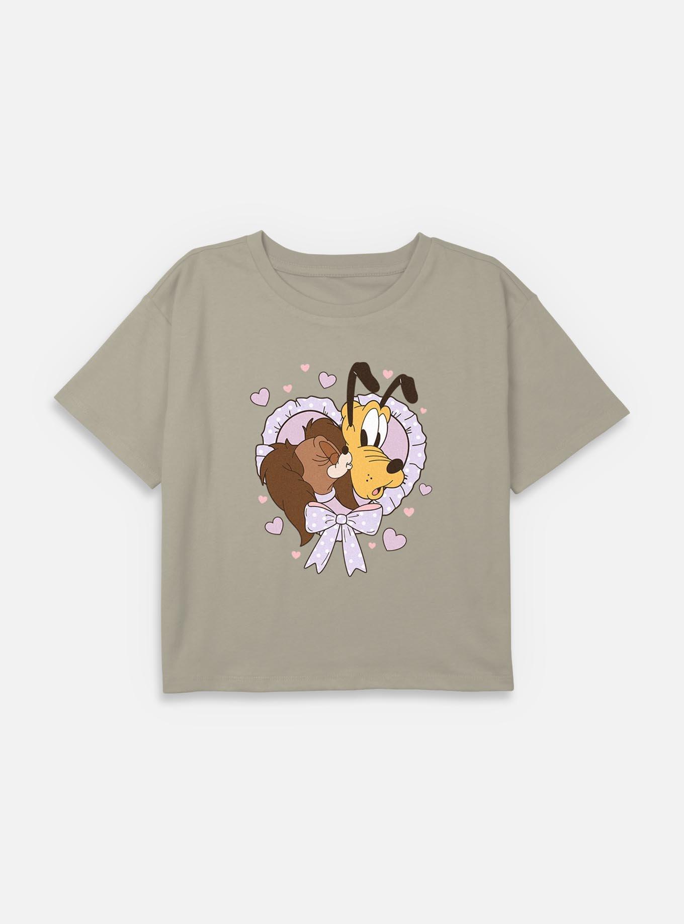 Disney Mickey Mouse Puppy Love Youth Girls Boxy Crop T-Shirt, , hi-res