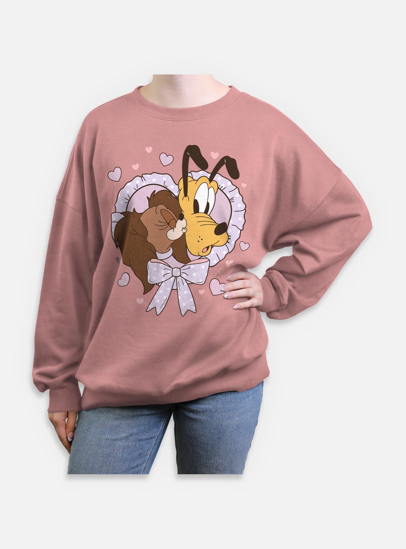 Disney Mickey Mouse Puppy Love Womens Oversized Sweatshirt, , hi-res