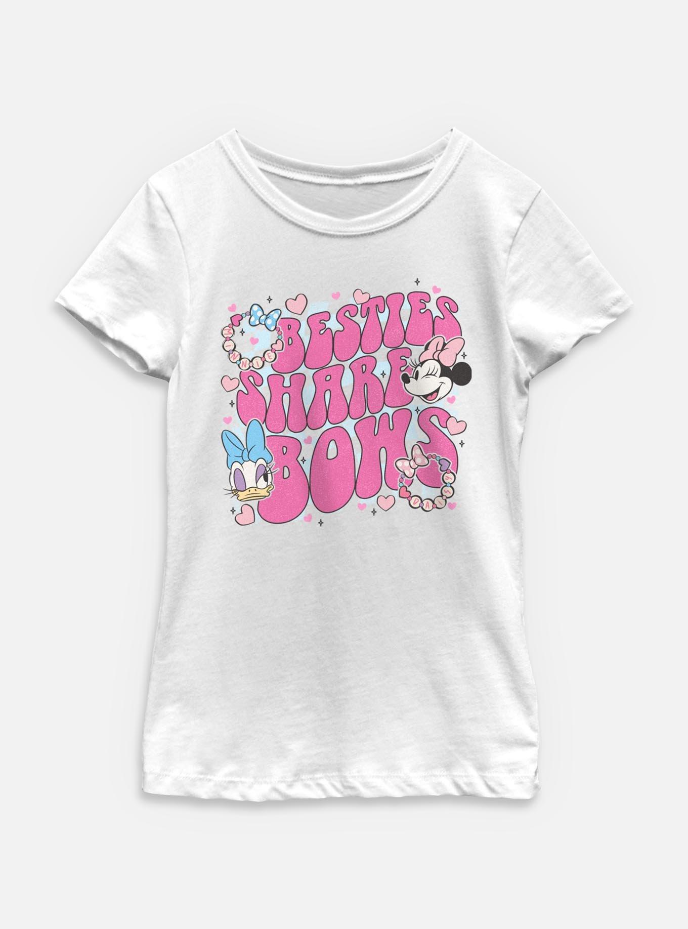 Disney Minnie Mouse & Daisy Besties Share Bows Youth Girls T-Shirt, , hi-res