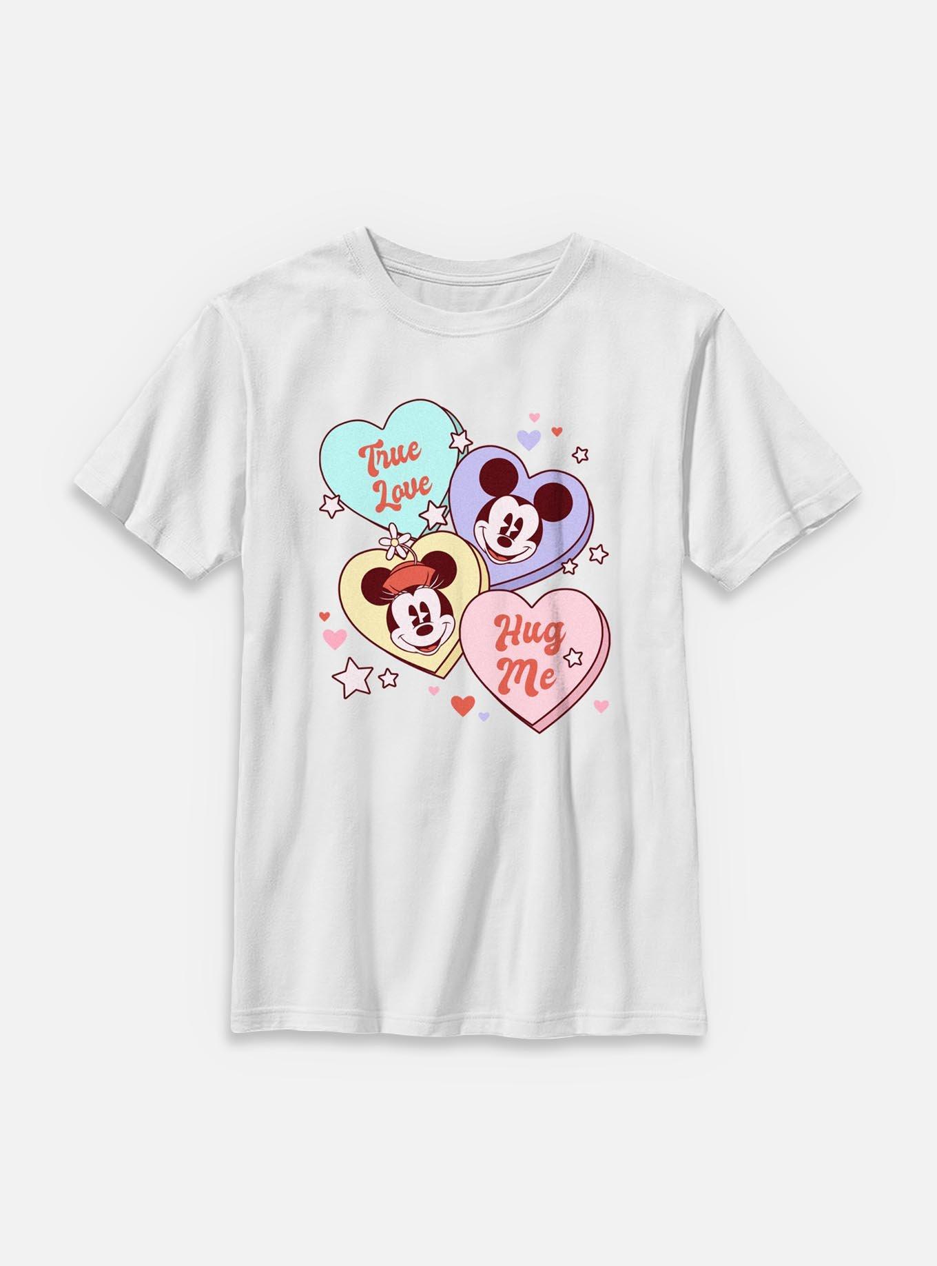 Disney Mickey Mouse & Minnie Sweet Candy Hearts Youth T-Shirt, , hi-res