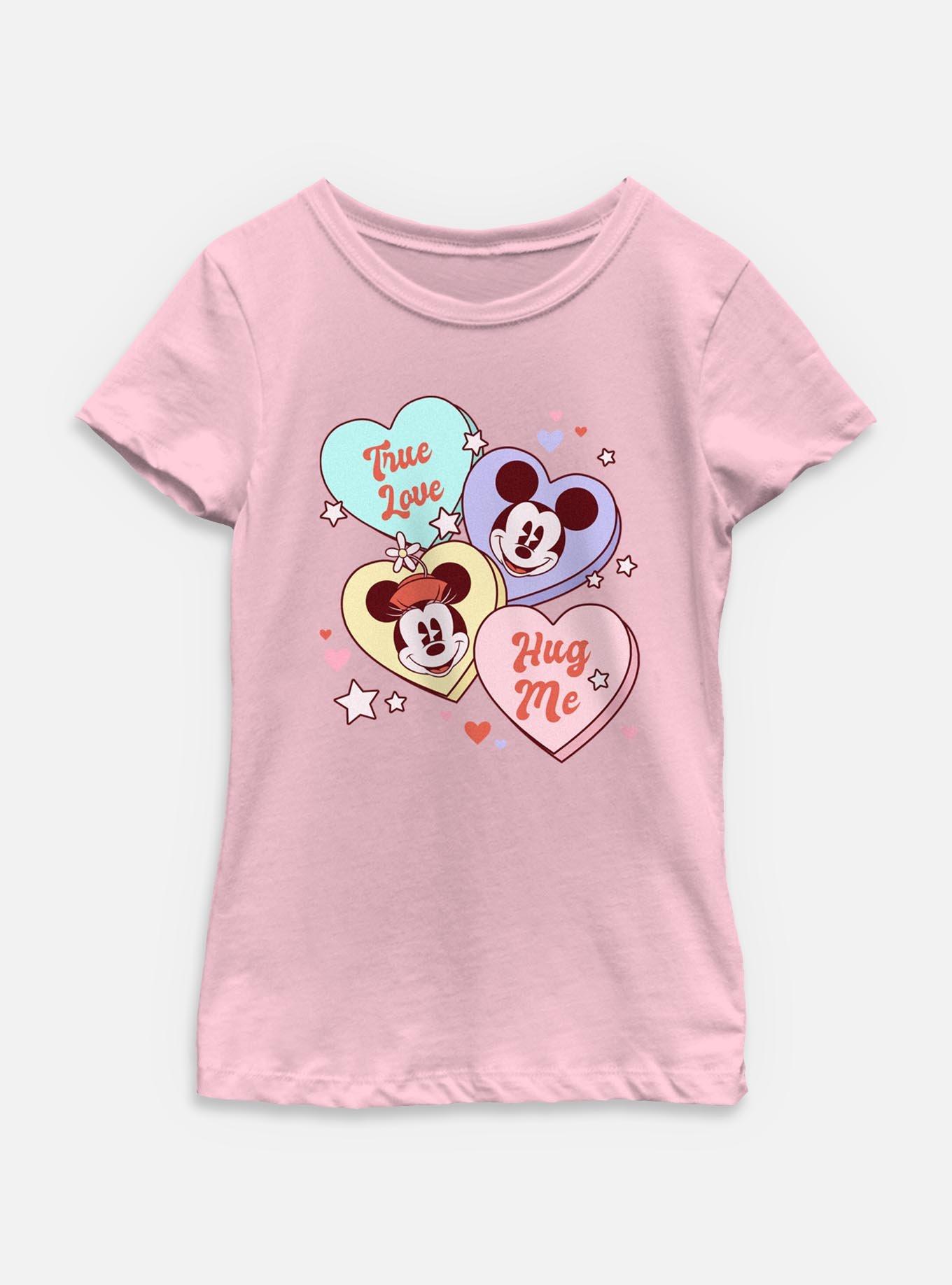 Disney Mickey Mouse & Minnie Sweet Candy Hearts Youth Girls T-Shirt, , hi-res