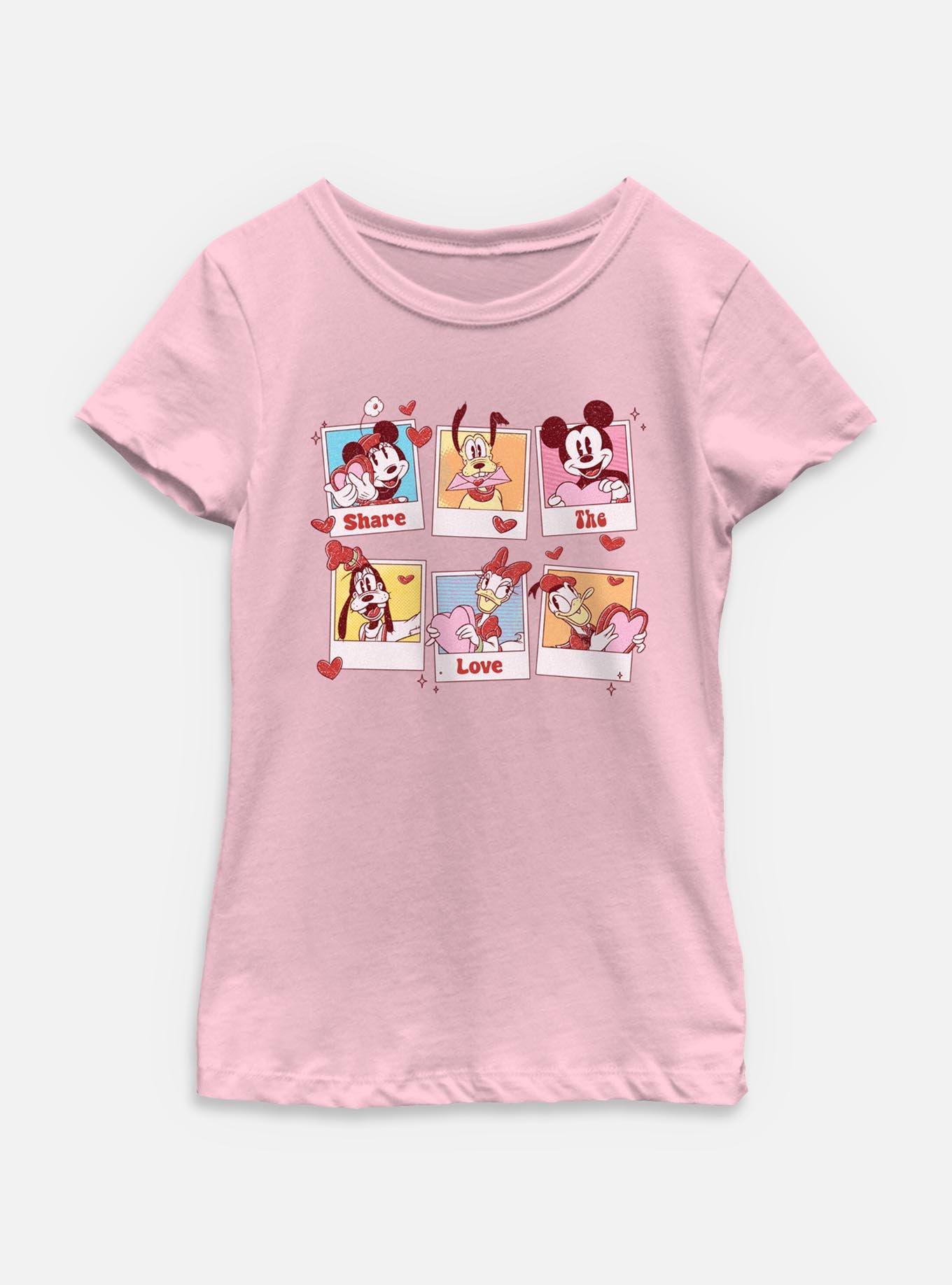 Disney Mickey Mouse Share The Love Polaroids Youth Girls T-Shirt, , hi-res
