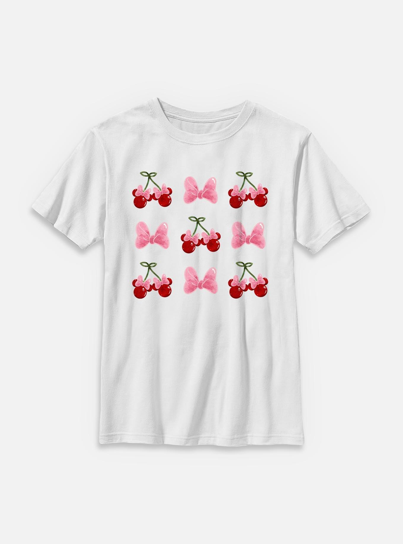 Disney Minnie Mouse Cherries And Bows Youth T-Shirt, , hi-res