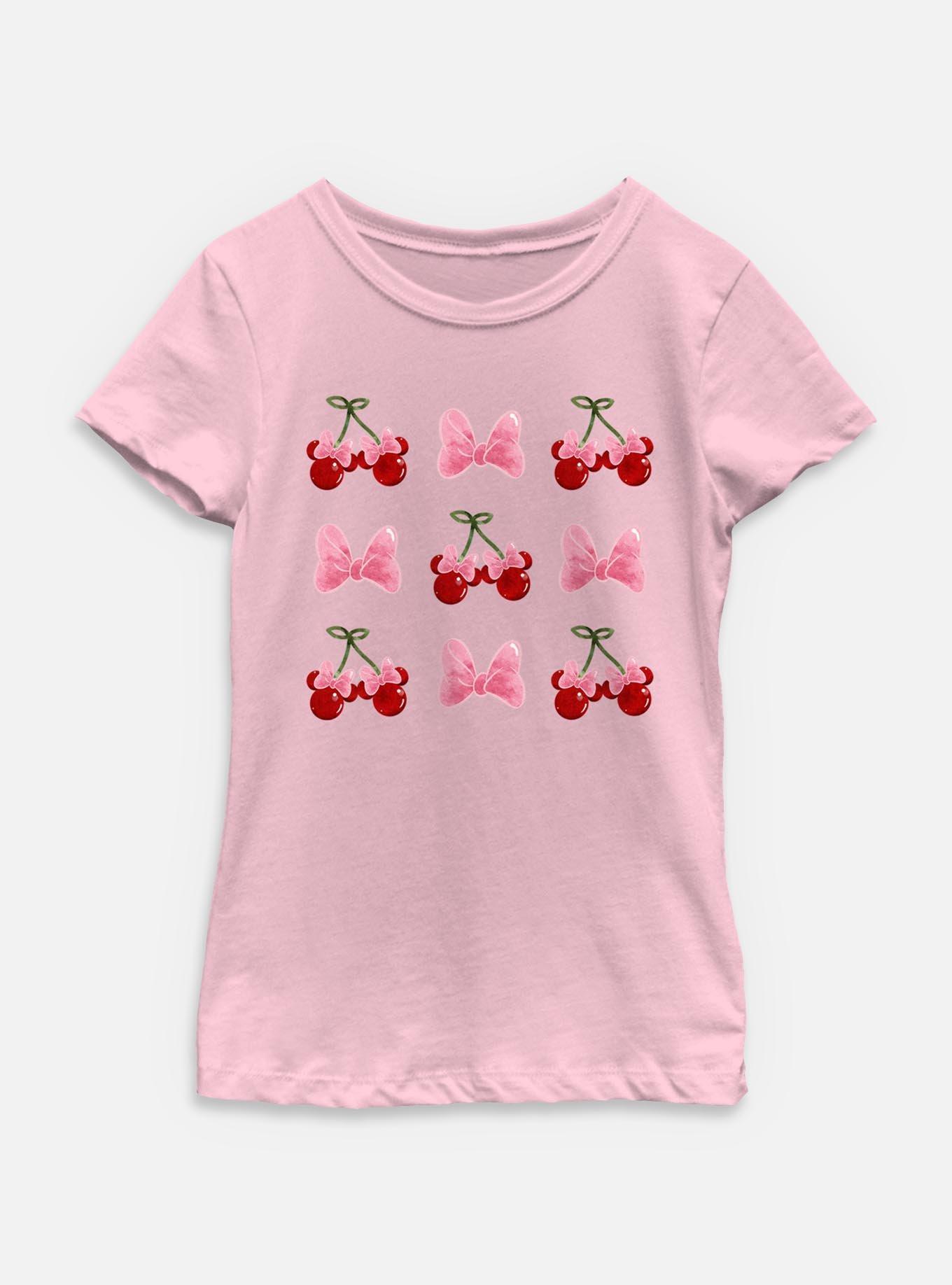 Disney Minnie Mouse Cherries And Bows Youth Girls T-Shirt, , hi-res