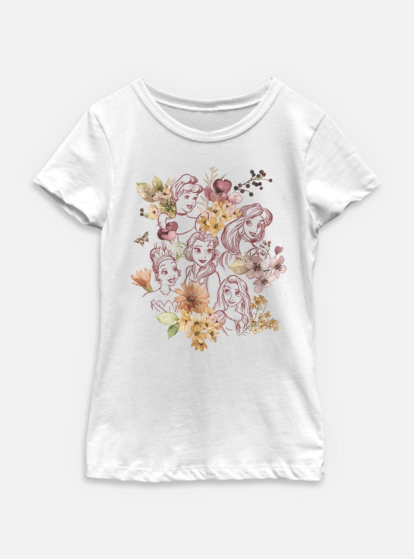 Disney Princesses Floral Princesses Youth Girls T-Shirt, , hi-res