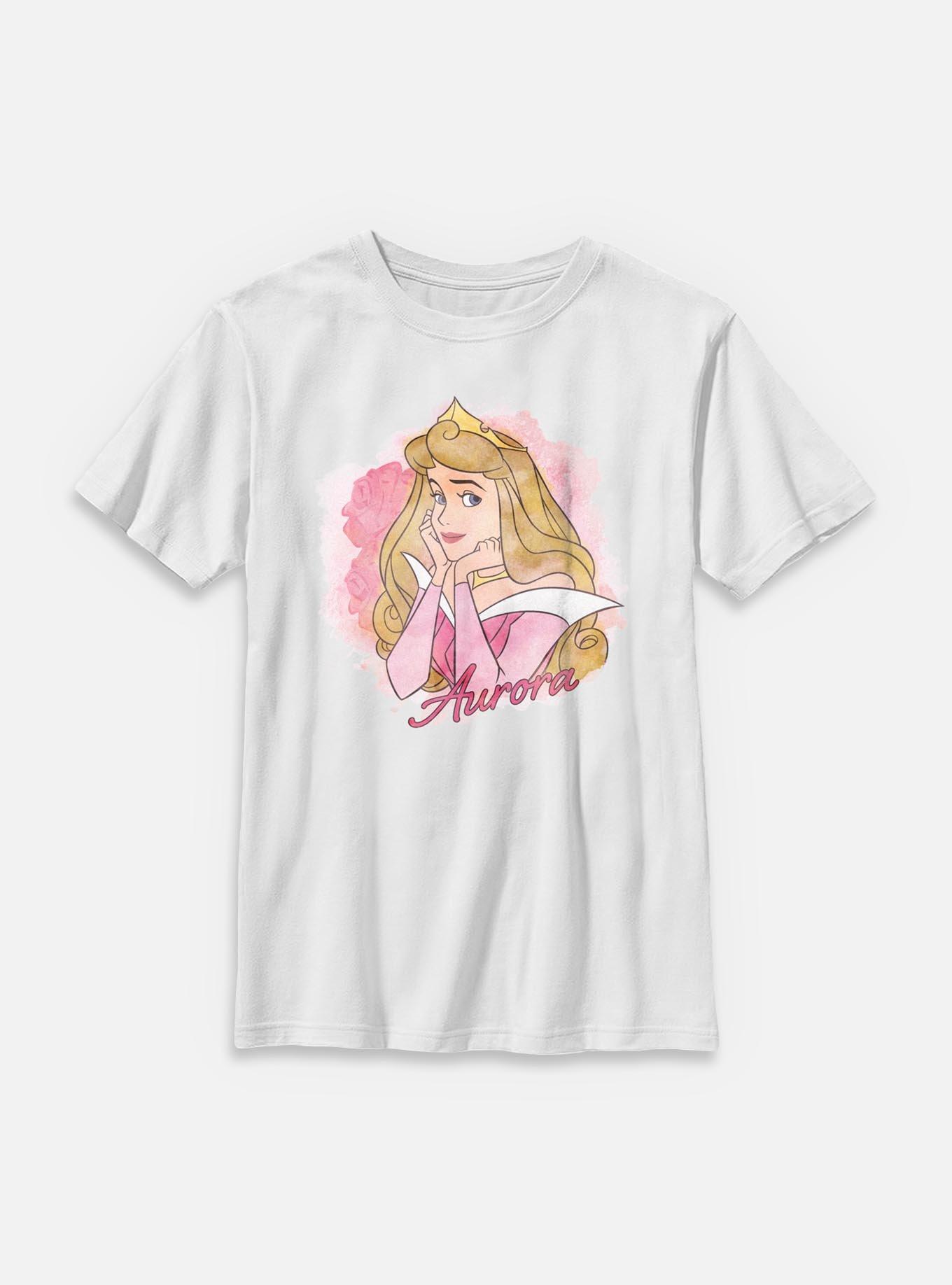 Disney Princesses Watercolor Aurora Youth T-Shirt, , hi-res