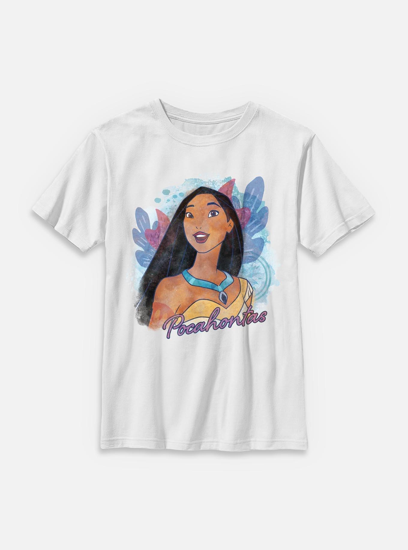 Disney Princesses Watercolor Pocahontas Youth T-Shirt, , hi-res
