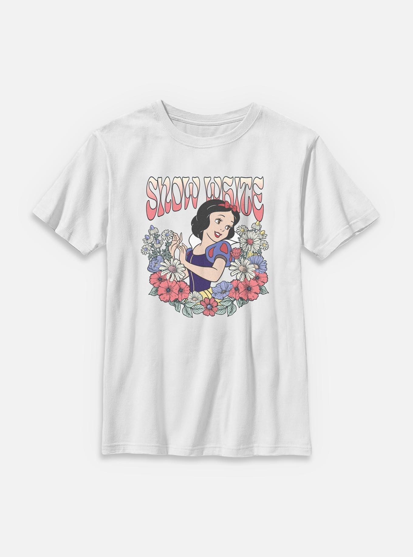 Disney Princesses Snow White Floral Wreath Youth T-Shirt, , hi-res