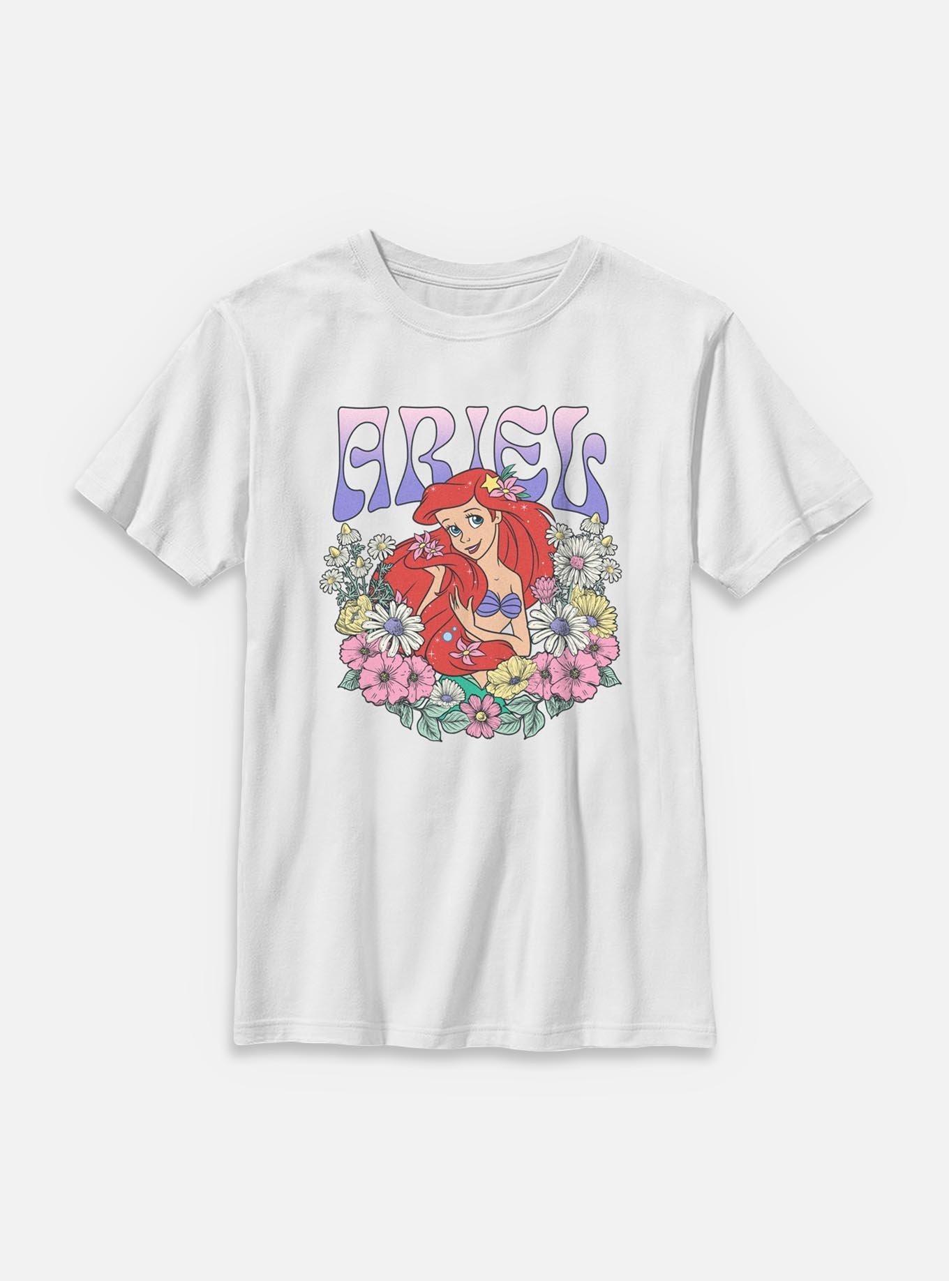 Disney Princesses Ariel Floral Wreath Youth T-Shirt, , hi-res