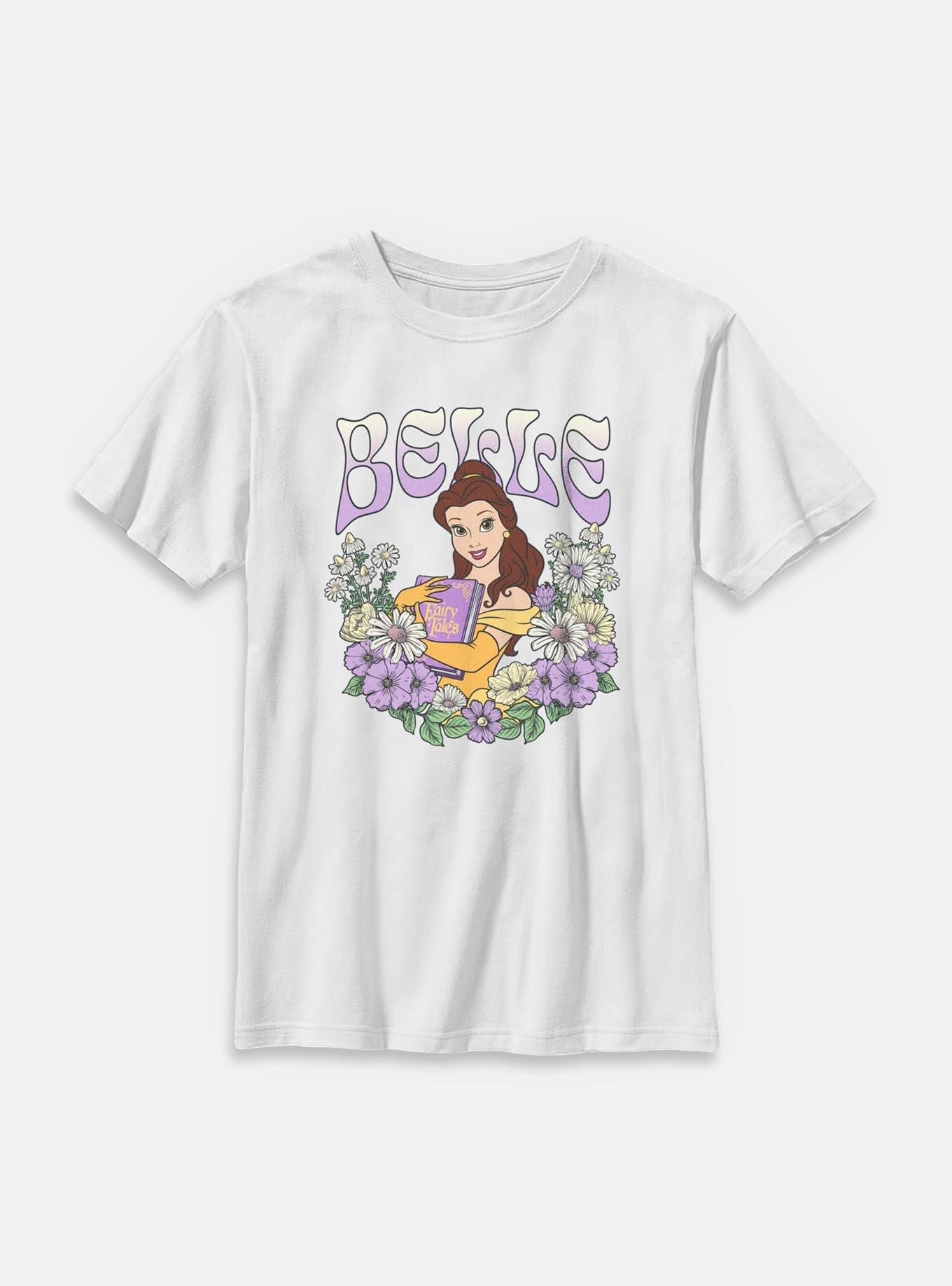 Disney Princesses Belle Floral Wreath Youth T-Shirt, , hi-res