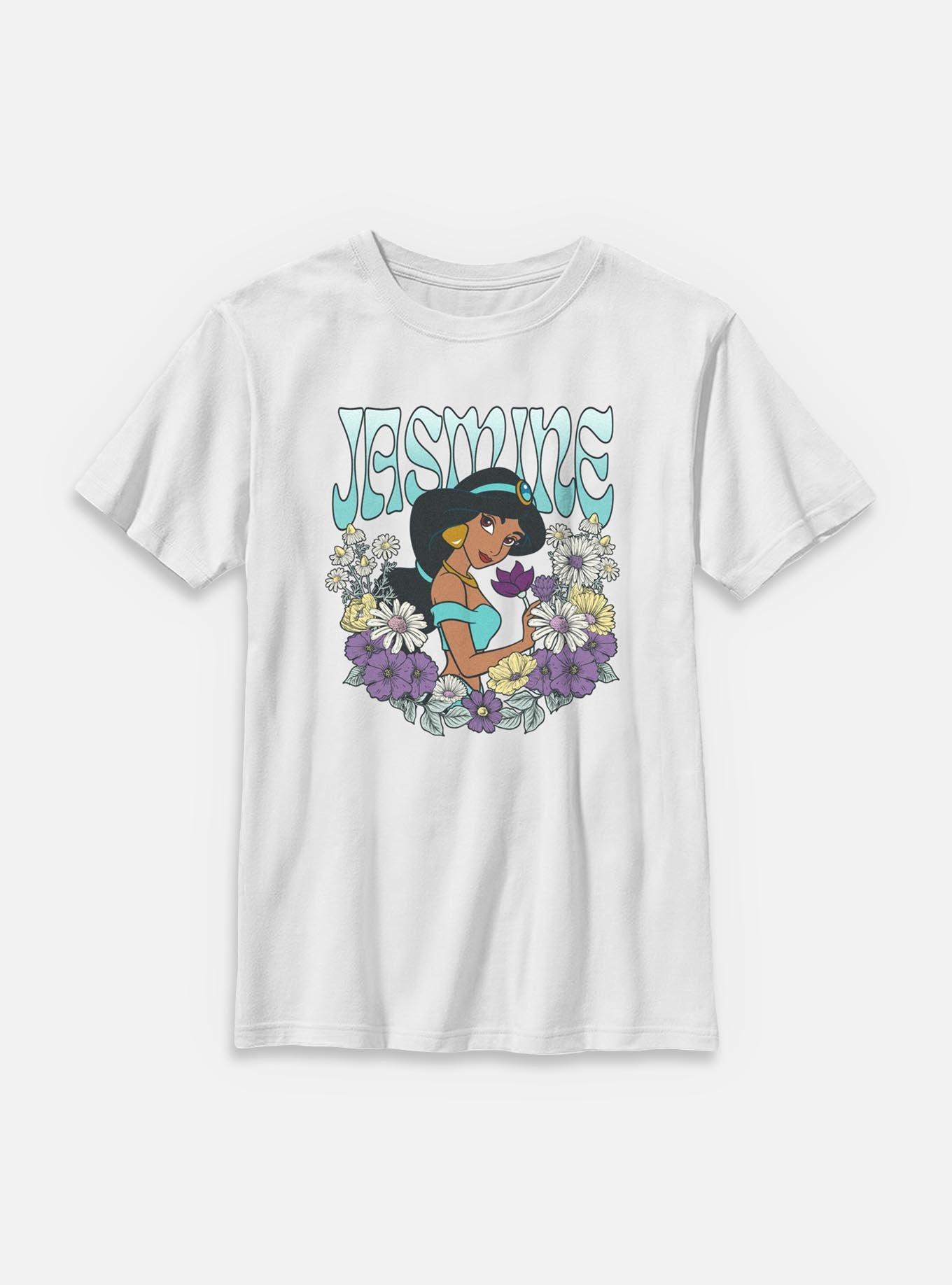Disney Princesses Jasmine Floral Wreath Youth T-Shirt, , hi-res