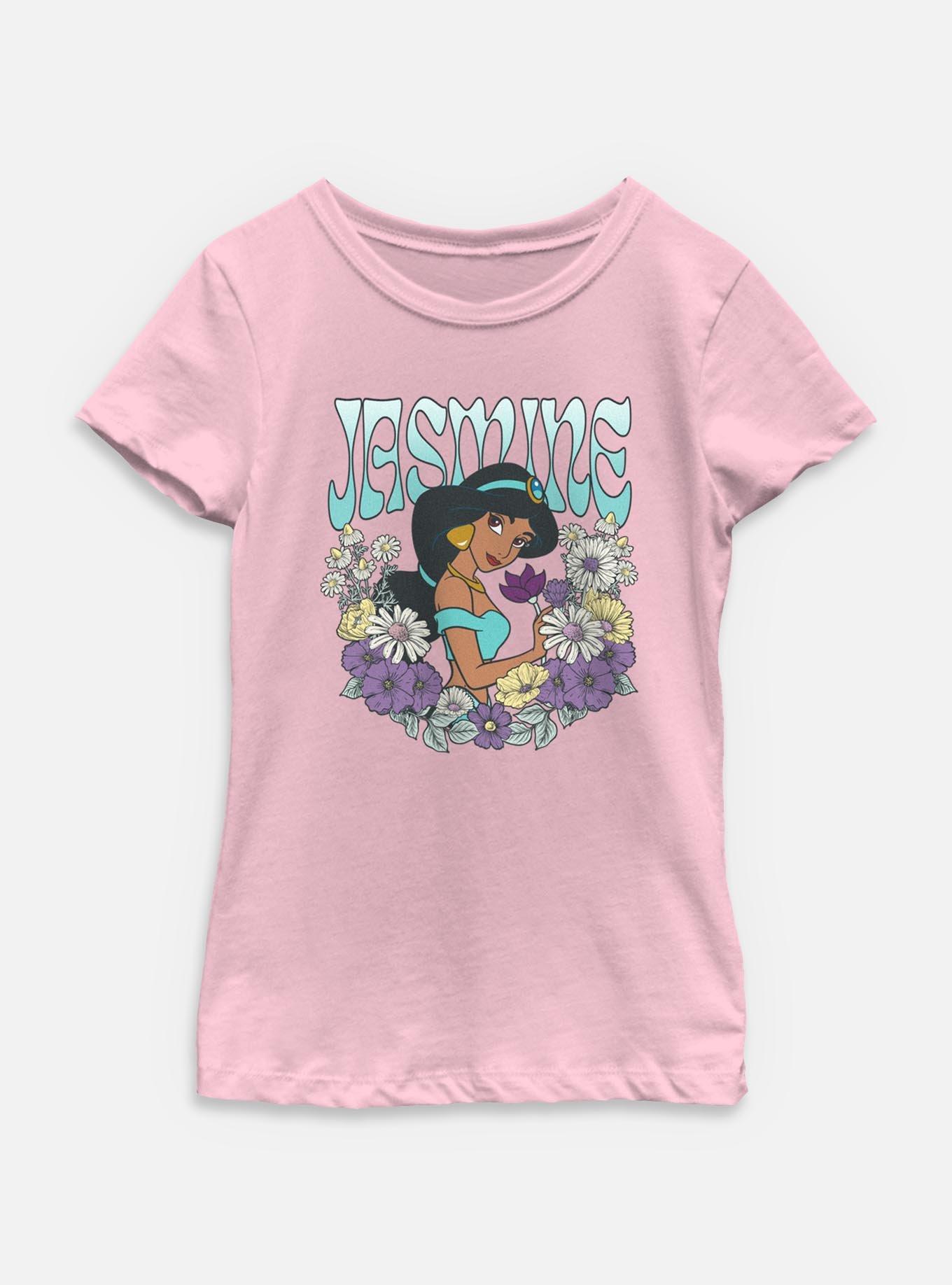 Disney Princesses Jasmine Floral Wreath Youth Girls T-Shirt, , hi-res