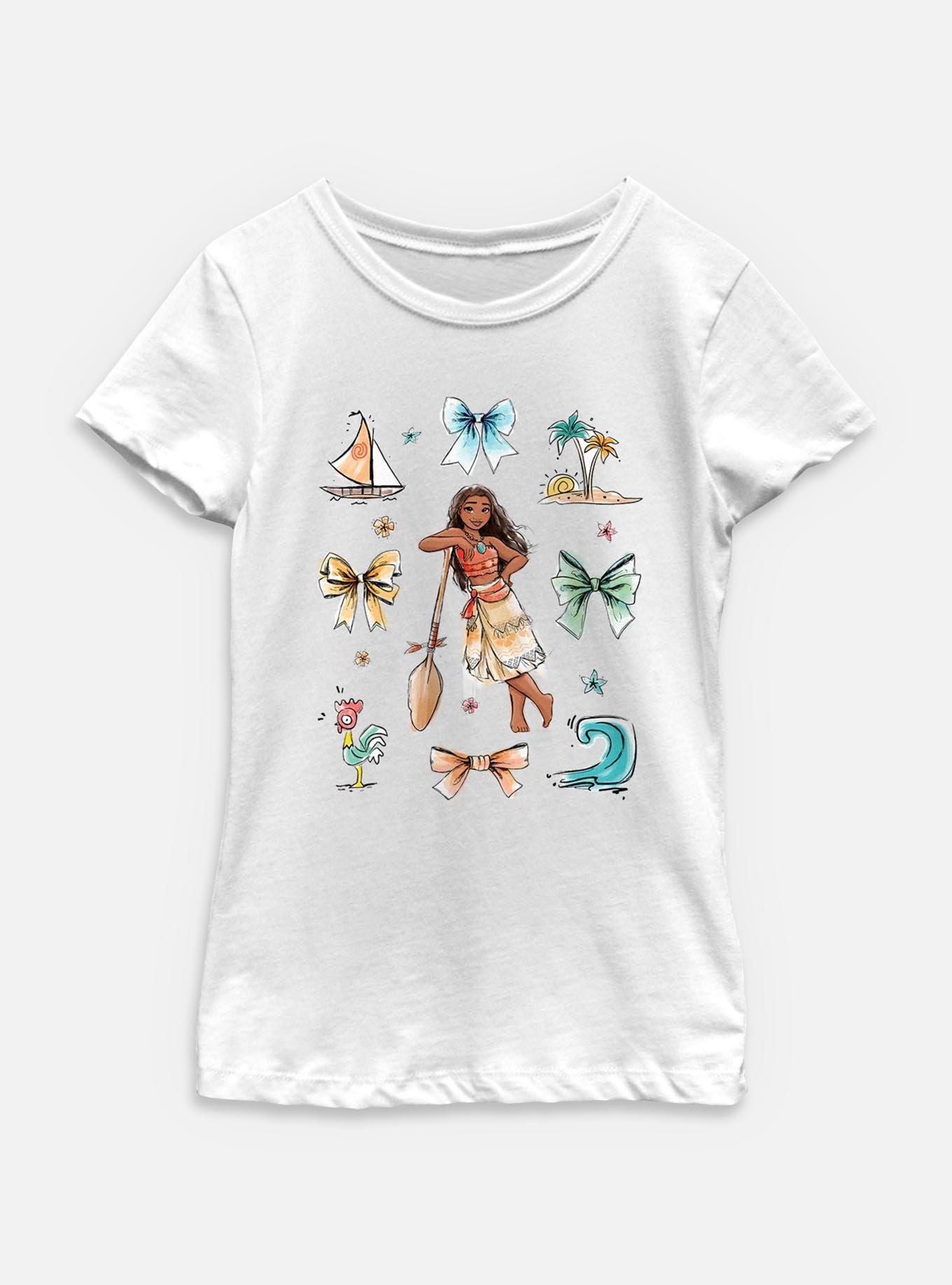 Disney Princesses Moana Sea & Bows Youth Girls T-Shirt, , hi-res