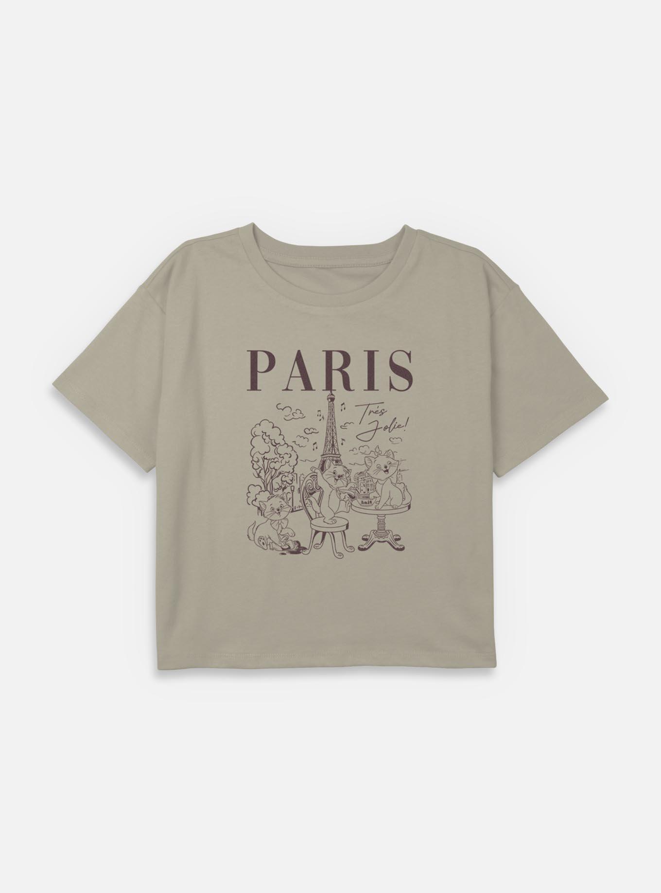 Disney The AristoCats Paris Destination Youth Girls Boxy Crop T-Shirt, , hi-res
