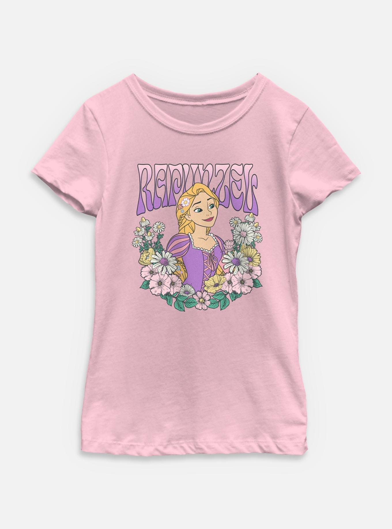Disney Princesses Rapunzel Floral Wreath Youth Girls T-Shirt, , hi-res