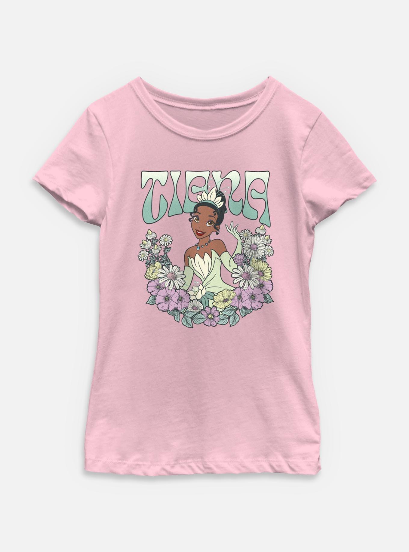 Disney Princesses Tiana Floral Wreath Youth Girls T-Shirt, , hi-res