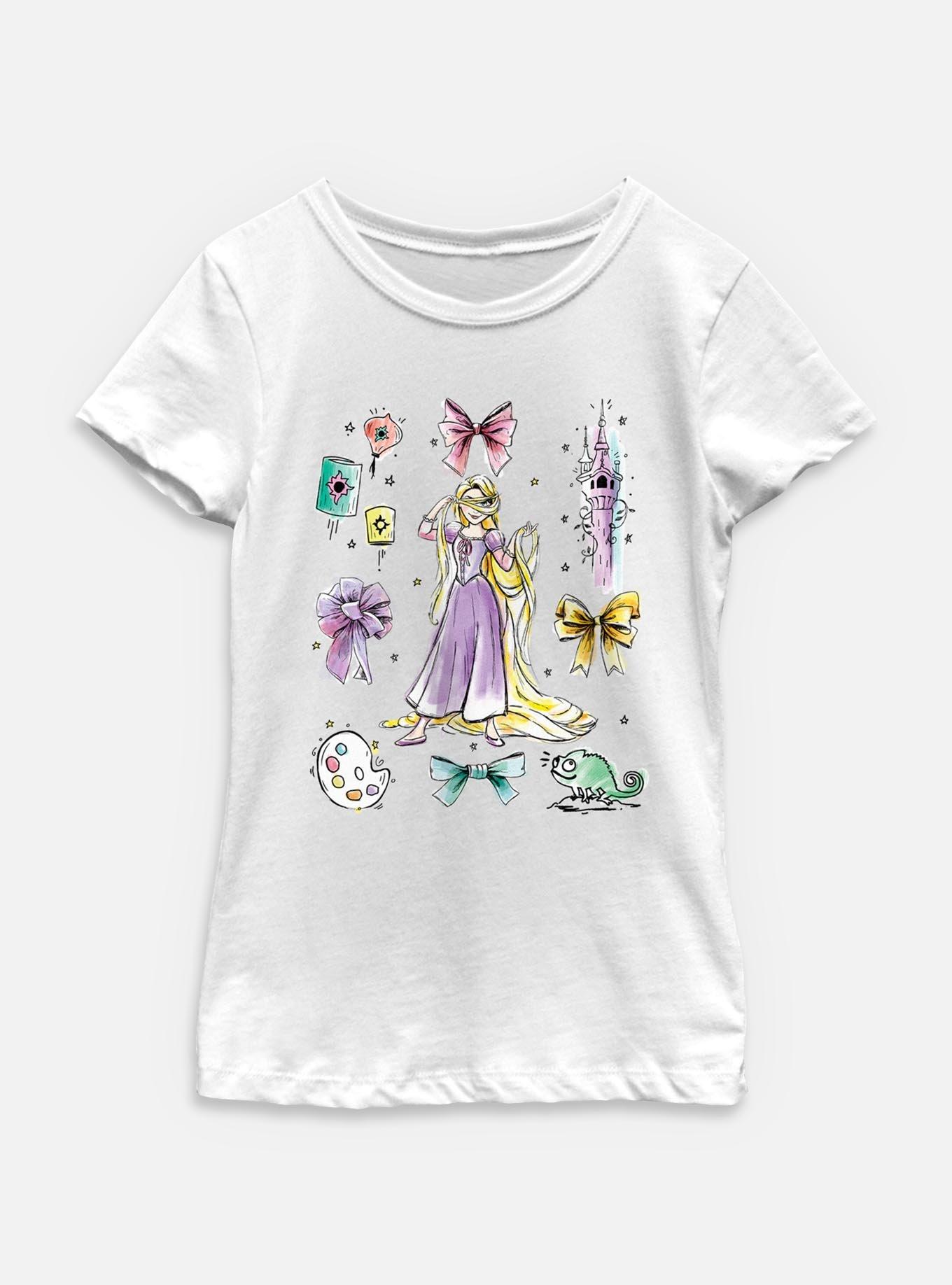Disney Princesses Rapunzel Bow Icons Youth Girls T-Shirt, , hi-res