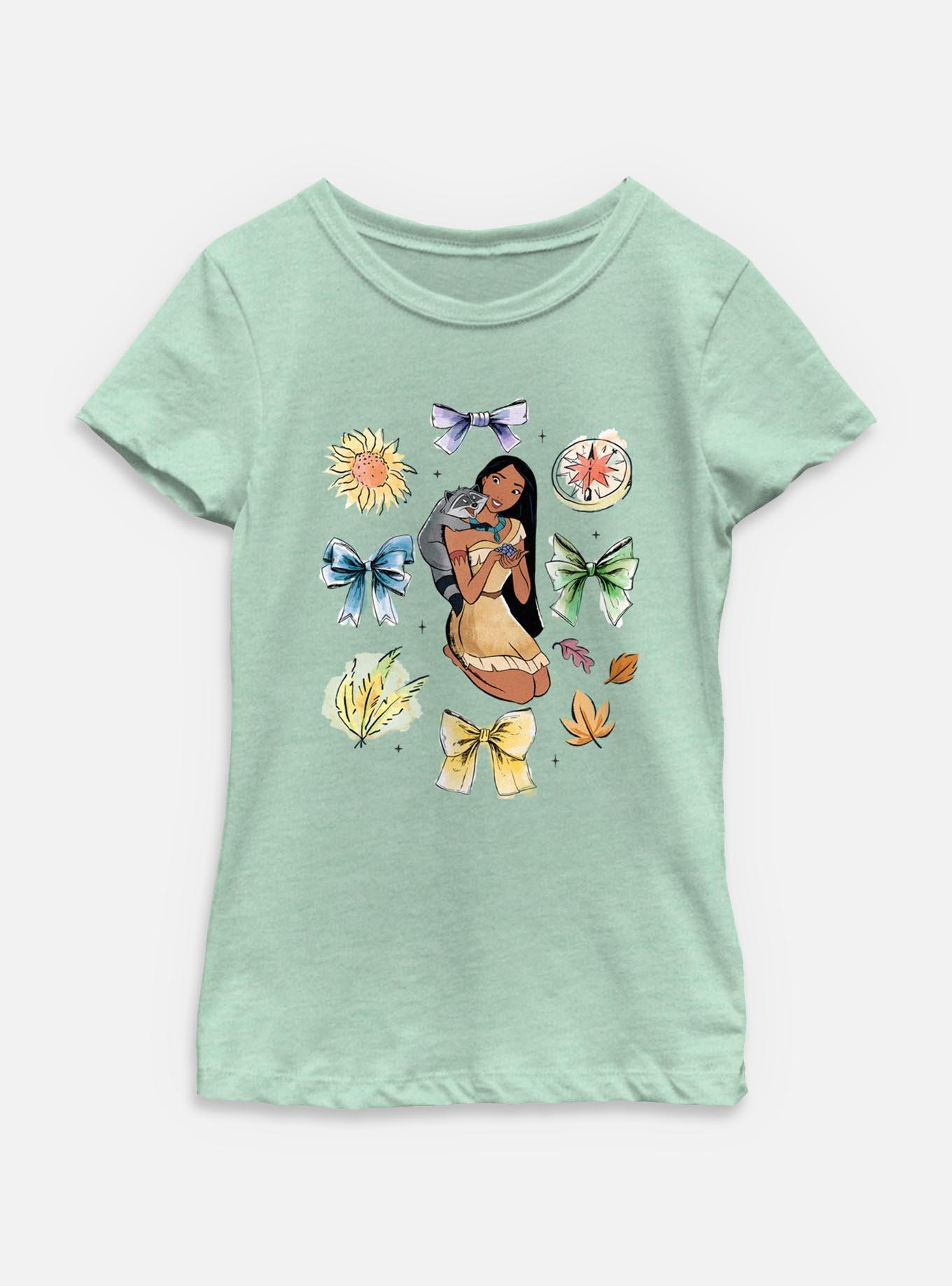 Disney Princesses Pocahontas Bow Icons Youth Girls T-Shirt, , hi-res