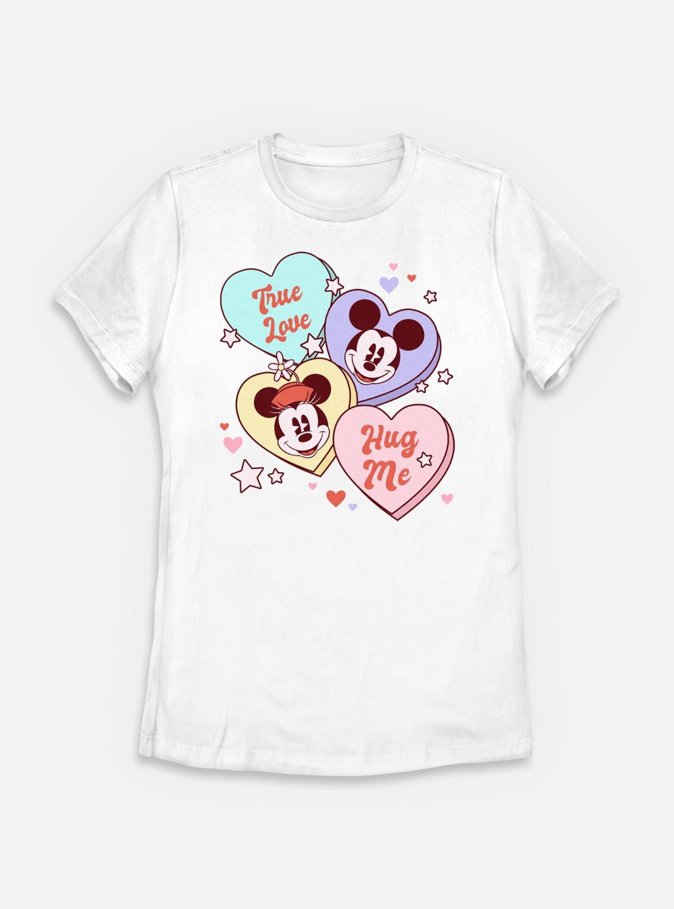 Disney Mickey Mouse & Minnie Sweet Candy Hearts Womens T-Shirt, , hi-res