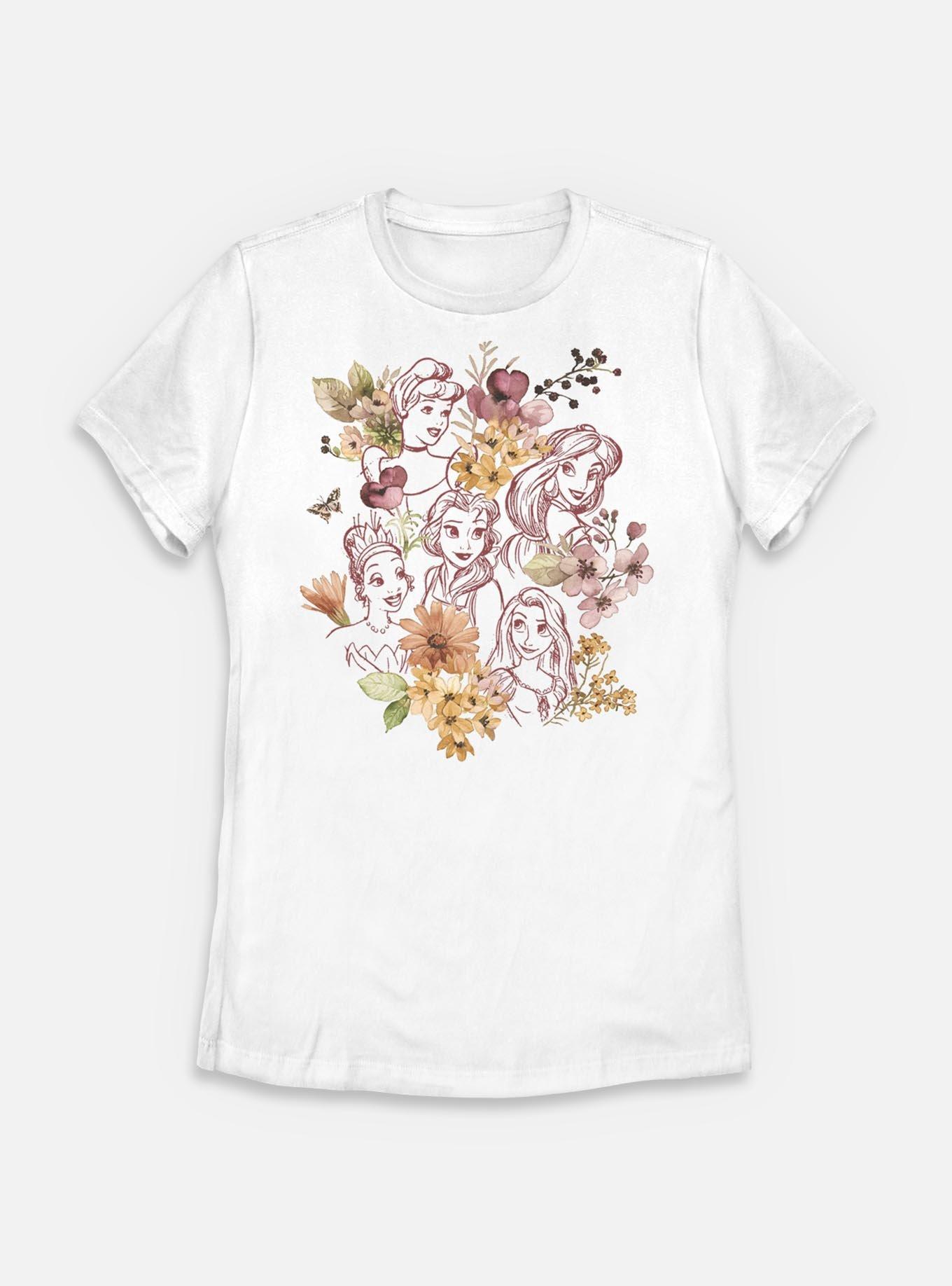 Disney Princesses Floral Princesses Womens T-Shirt