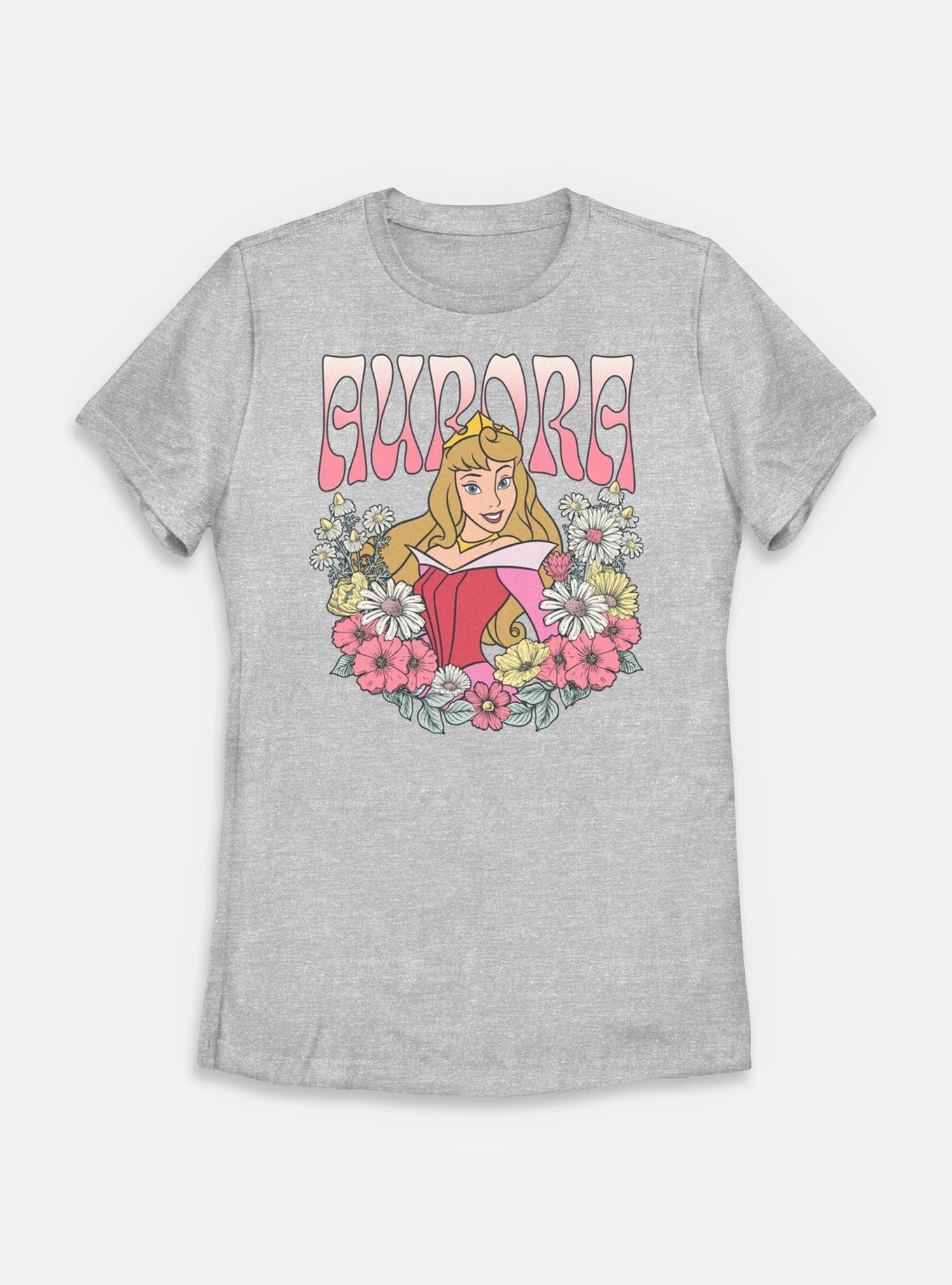 Disney Princesses Aurora Floral Wreath Womens T-Shirt, , hi-res