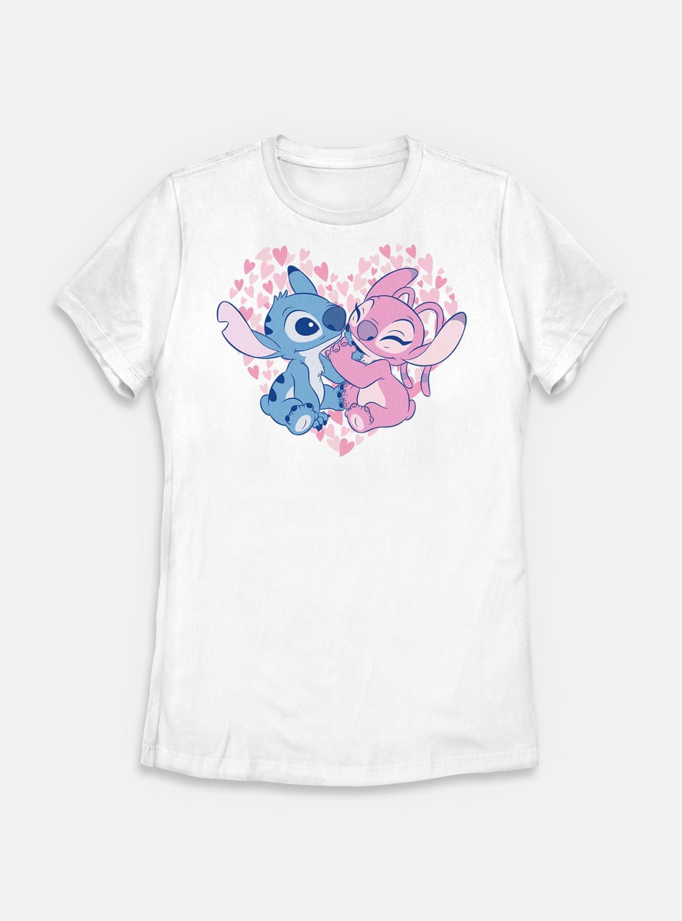 Disney Lilo & Stitch With Angel Heart Womens T-Shirt, , hi-res