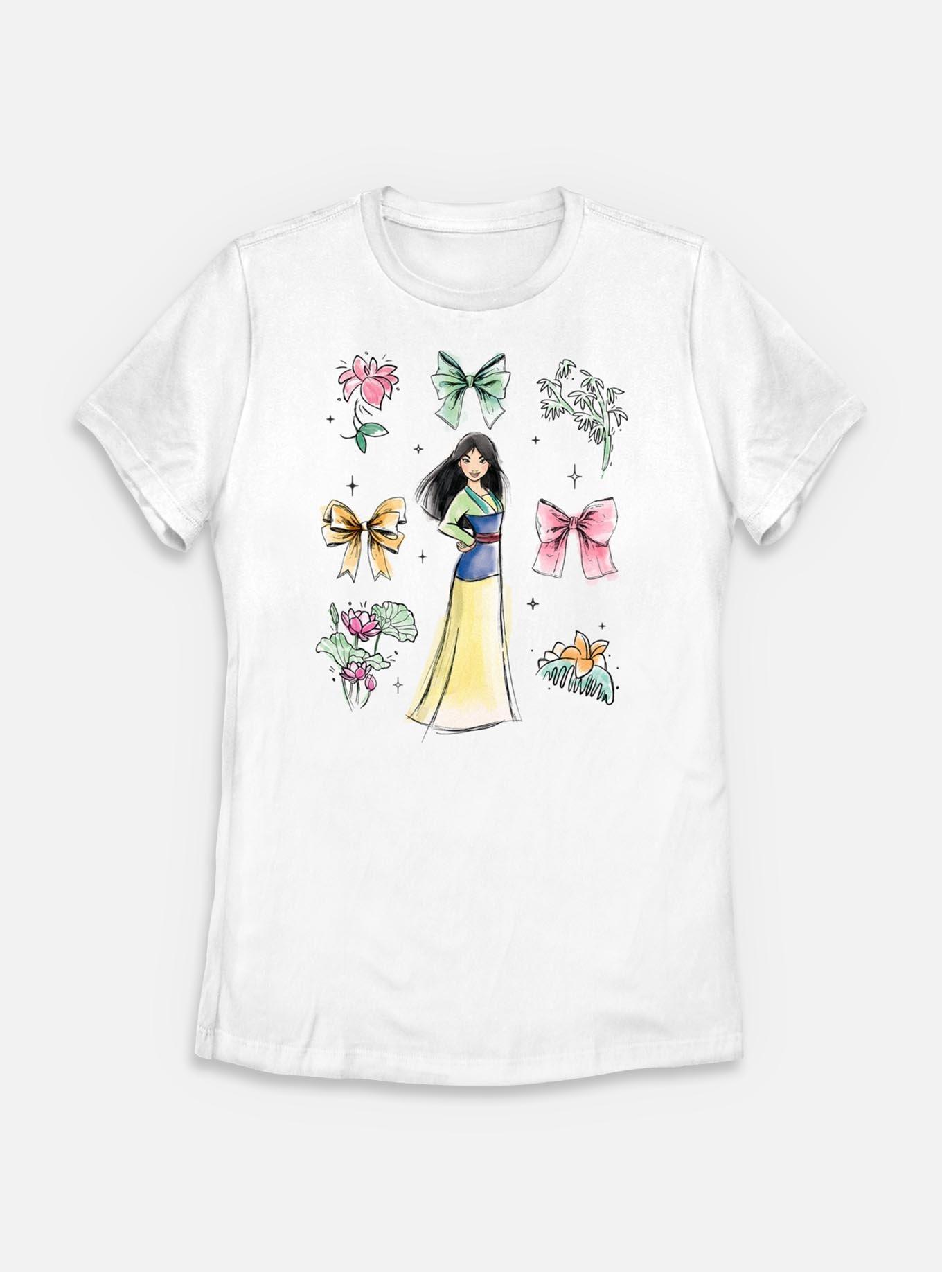 Disney Princesses Mulan Bow Icons Womens T-Shirt, , hi-res