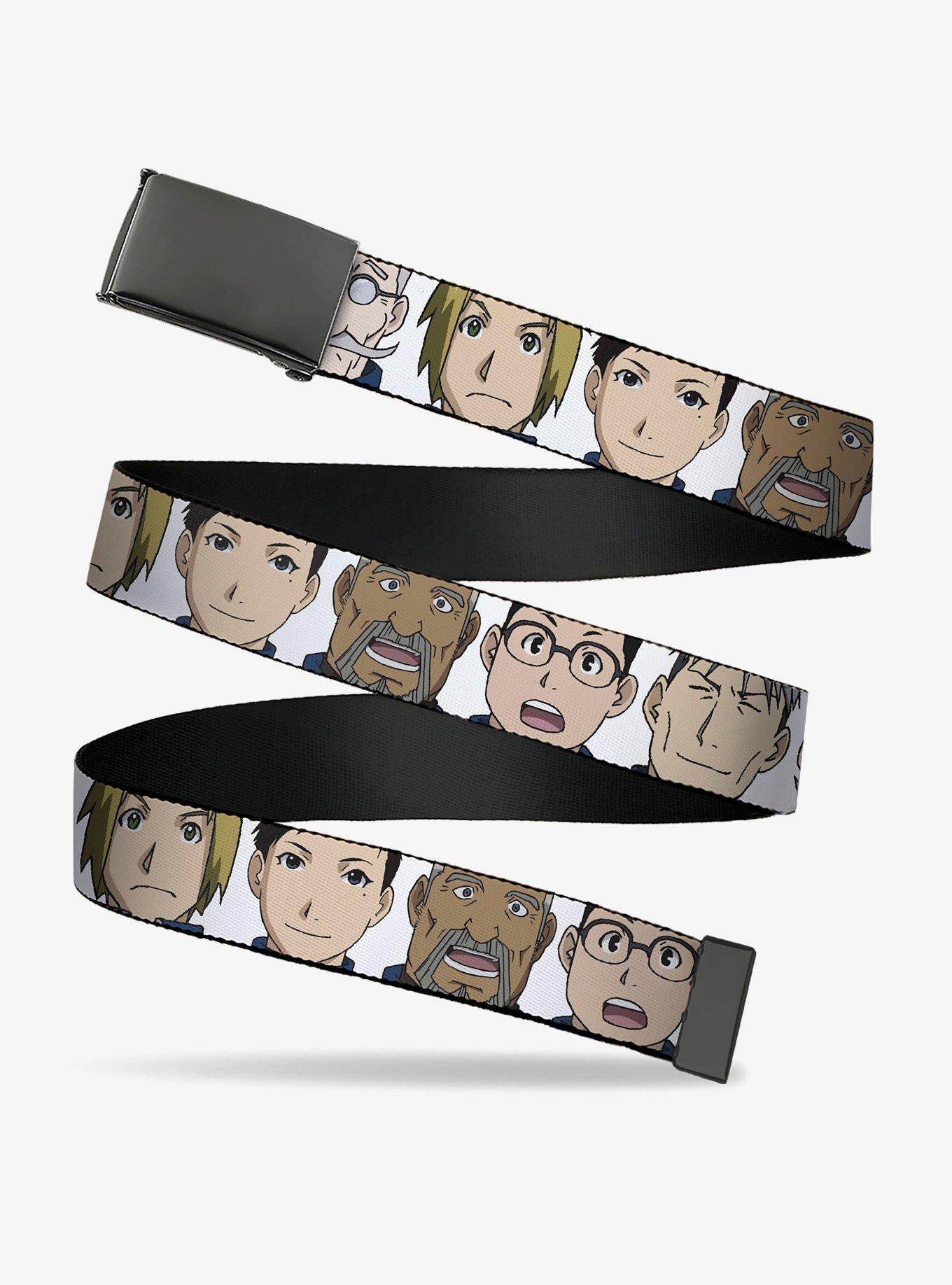 Fullmetal Alchemist: Brotherhood Central Forces Military Faces Flip Web Belt, , hi-res