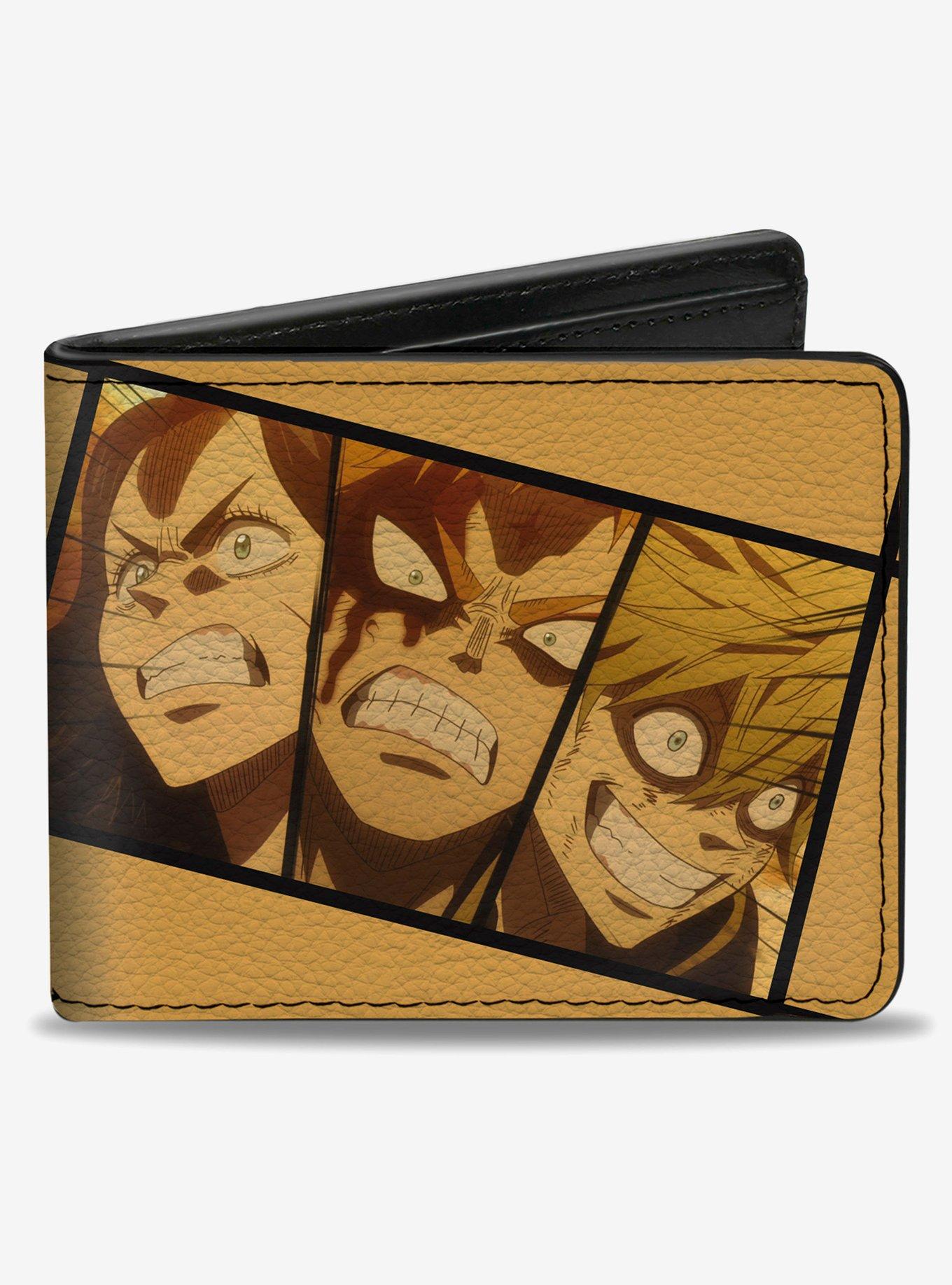 Black Clover Three Character Face Blocks Bifold Wallet, , hi-res