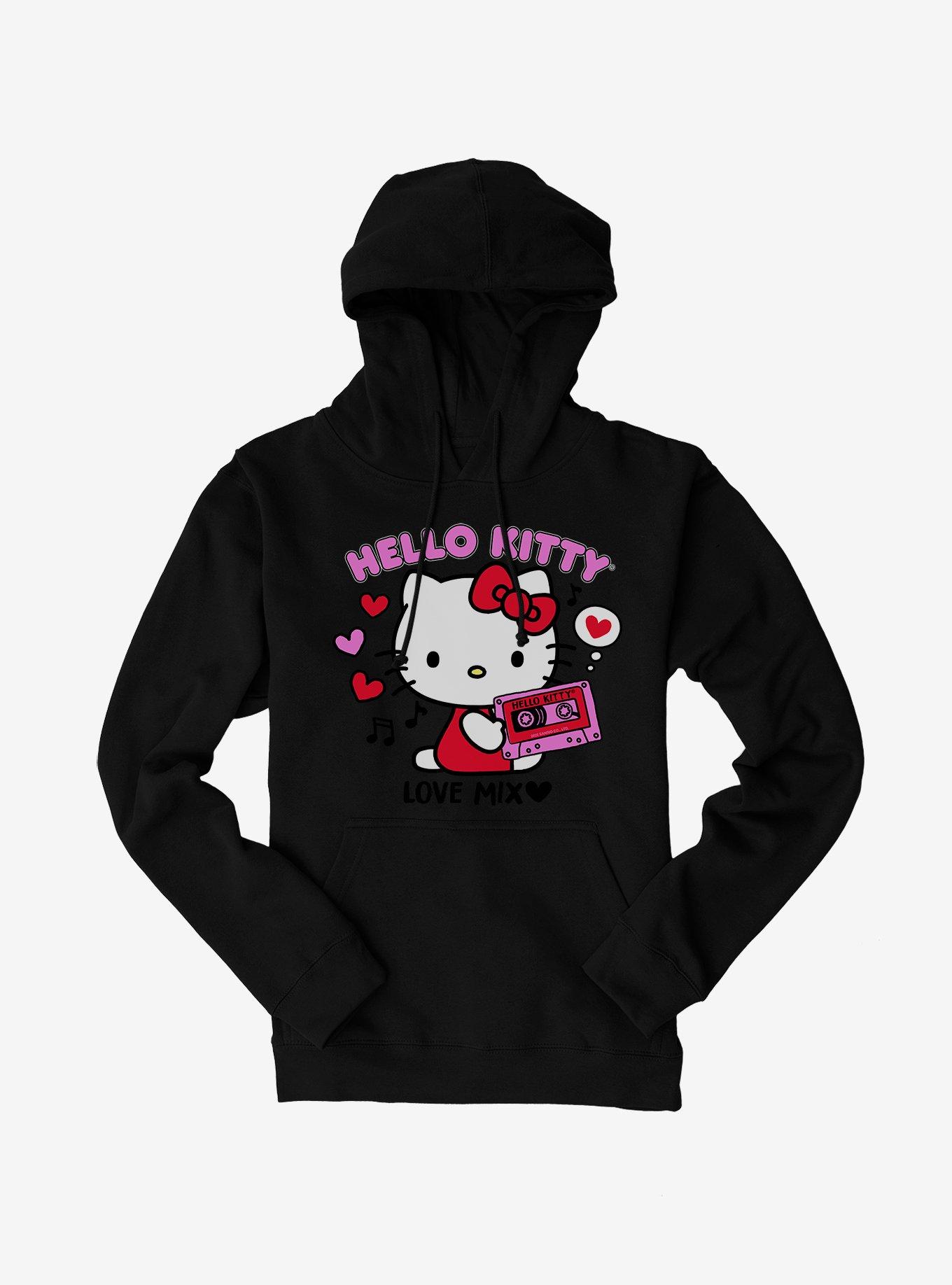 Hello Kitty Love Mix Tape Hoodie, BLACK, hi-res