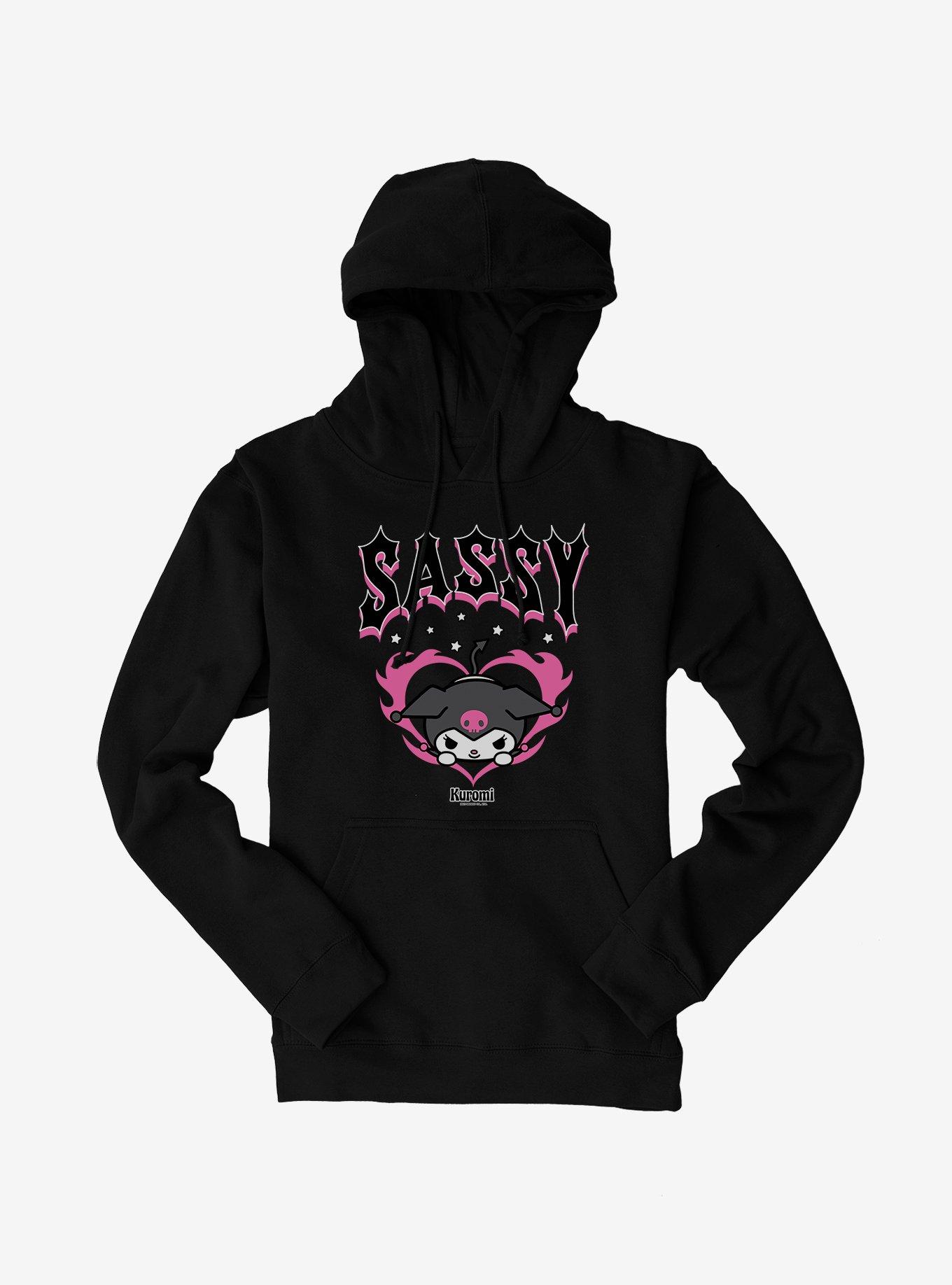 Kuromi Sassy Heart Hoodie, BLACK, hi-res