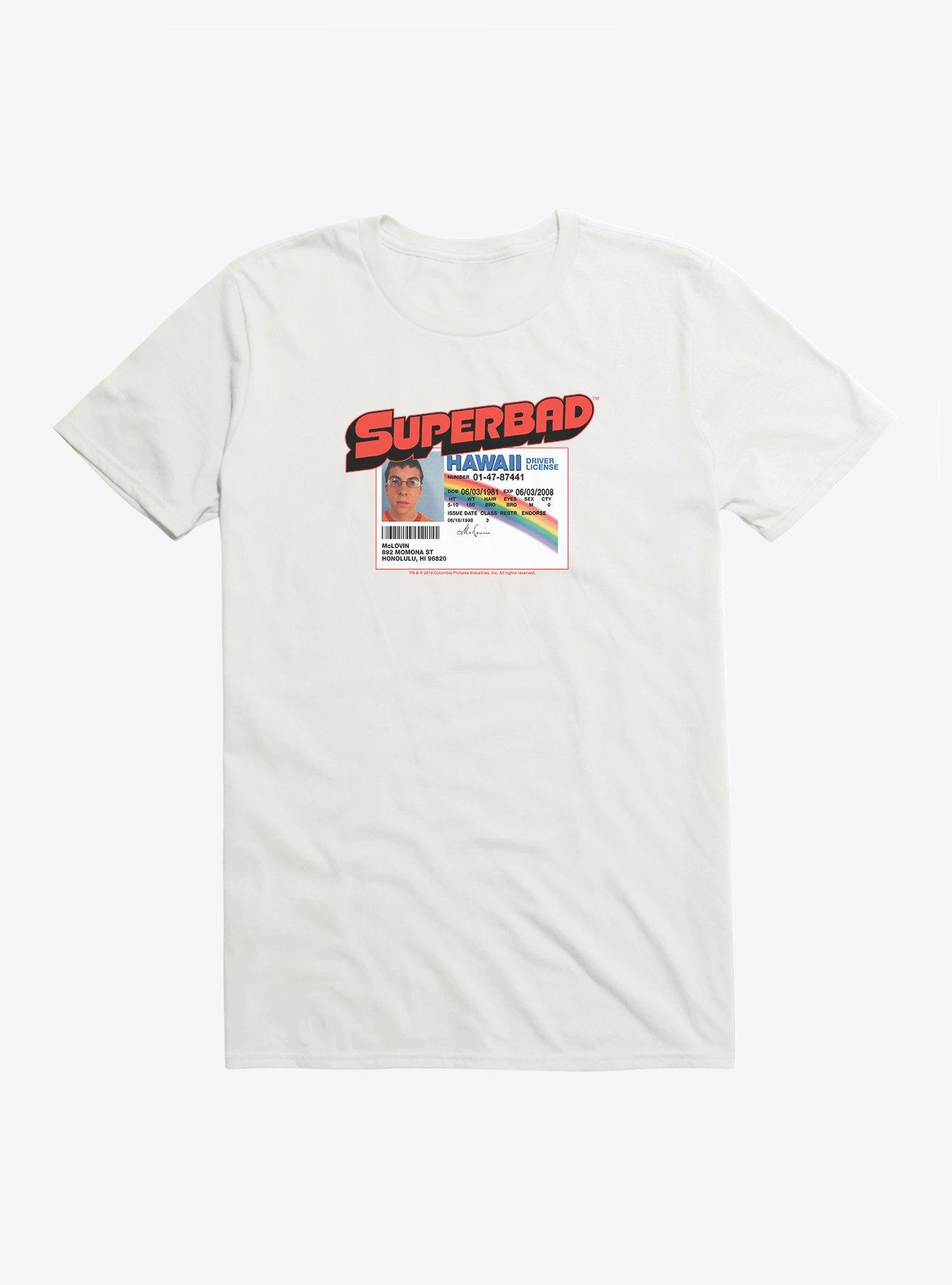 Superbad McLovin Driver's License T-Shirt, WHITE, hi-res