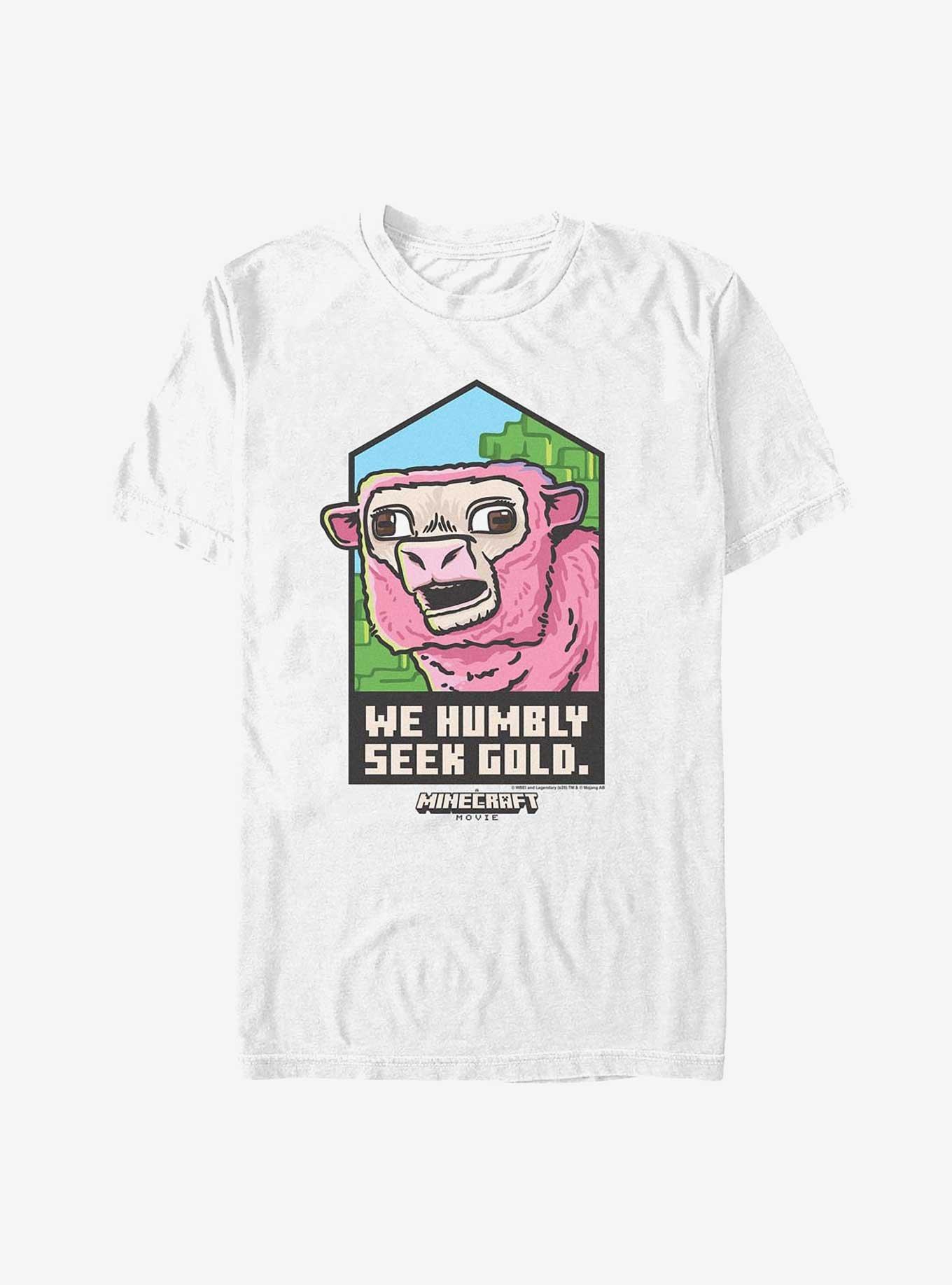 A Minecraft Movie We Humbly Seek Gold T-Shirt, WHITE, hi-res