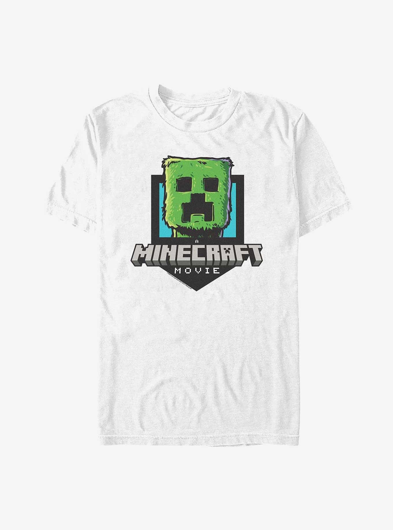 A Minecraft Movie Creeper Movie Logo T-Shirt, WHITE, hi-res