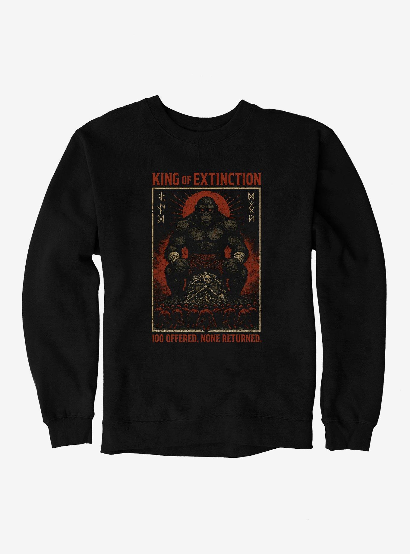 100 Men Vs. Gorilla King Of Extinction Sweatshirt, BLACK, hi-res