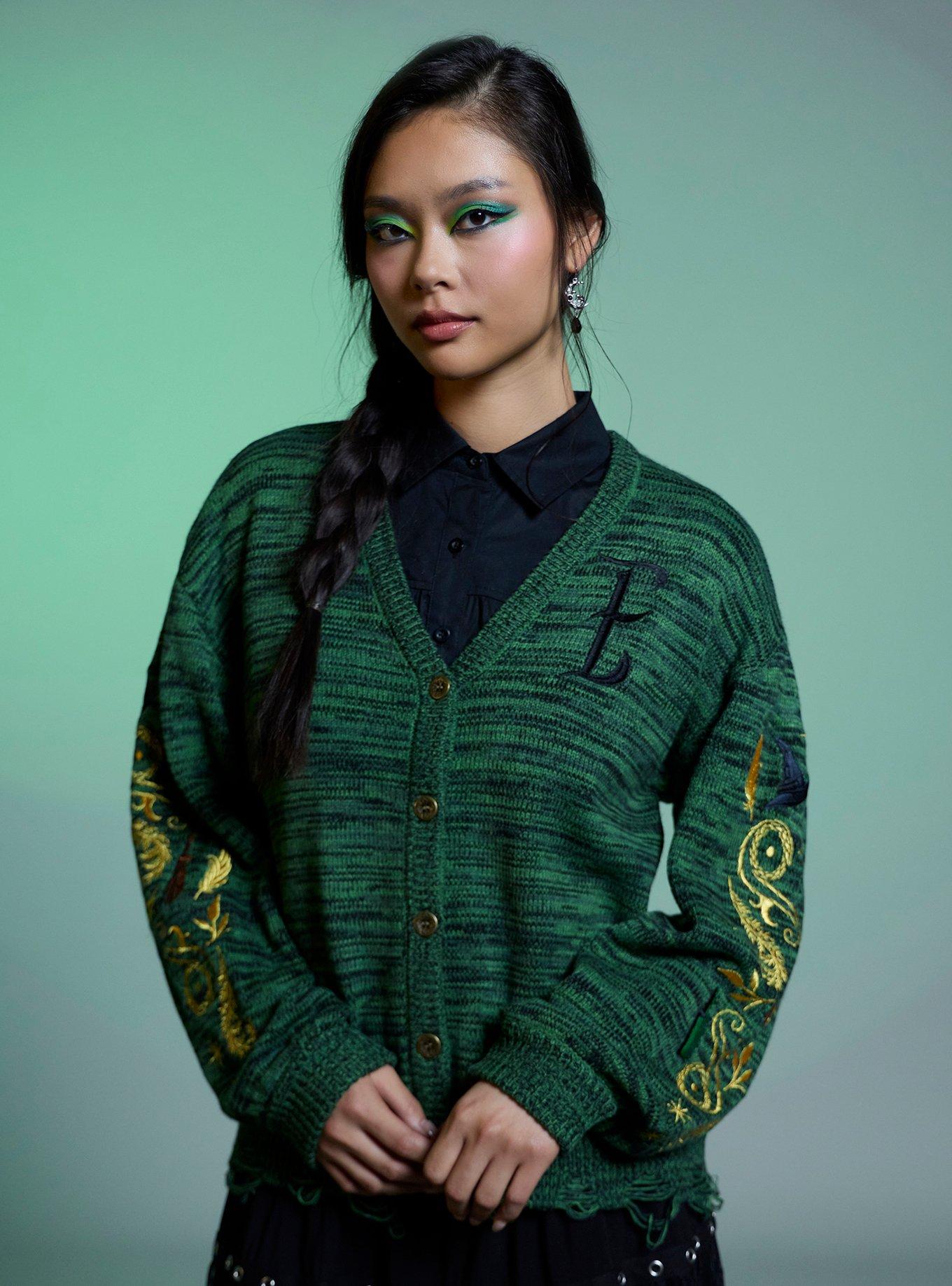 Her Universe Wicked Elphaba Embroidered Girls Cardigan, , hi-res