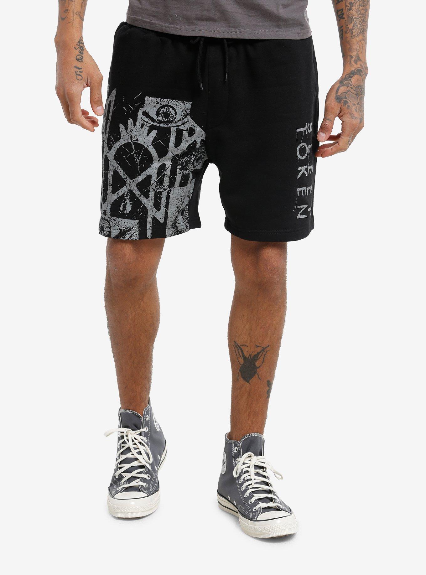 Sleep Token Eyes Collage Fleece Shorts, , hi-res